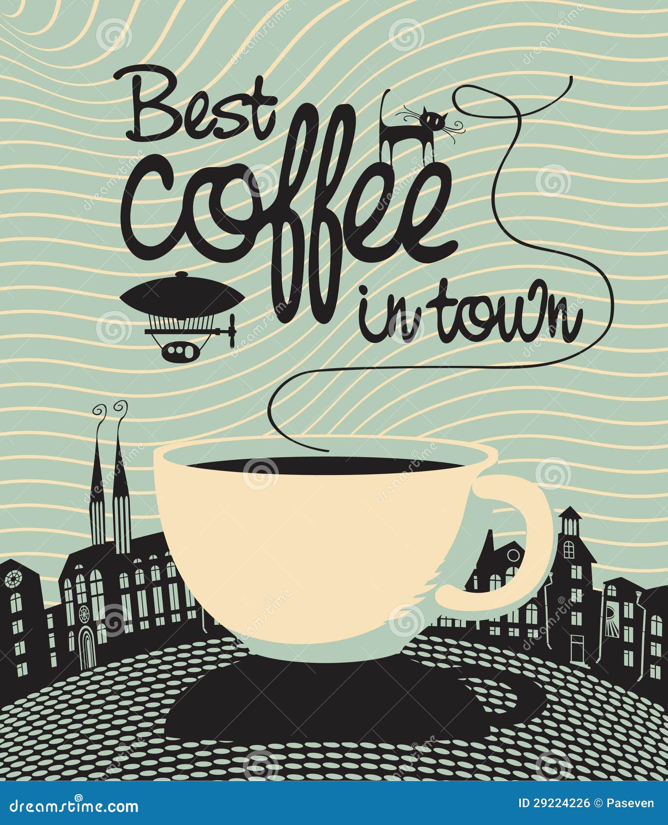 Best coffee in town stock vector. Illustration of elegant 29224226