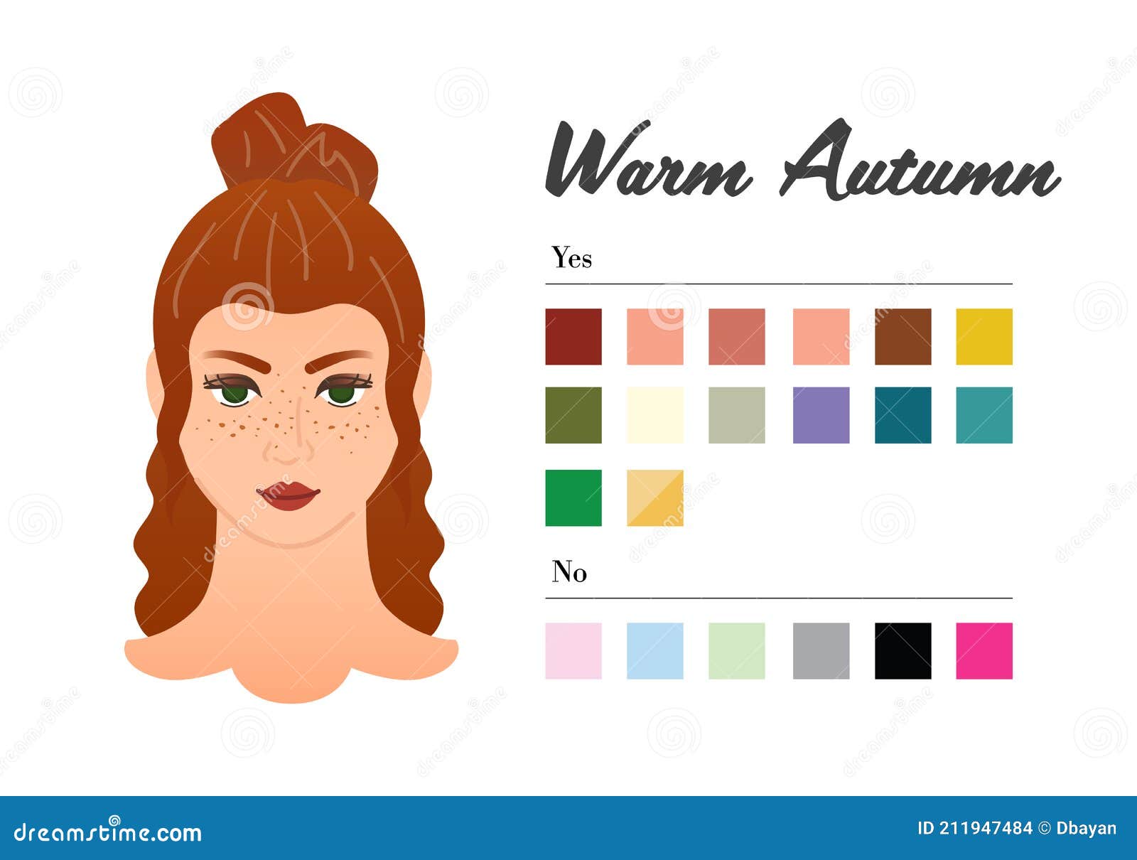 Best Colors for Warm Autumn Color Type Stock Vector - Illustration of ...