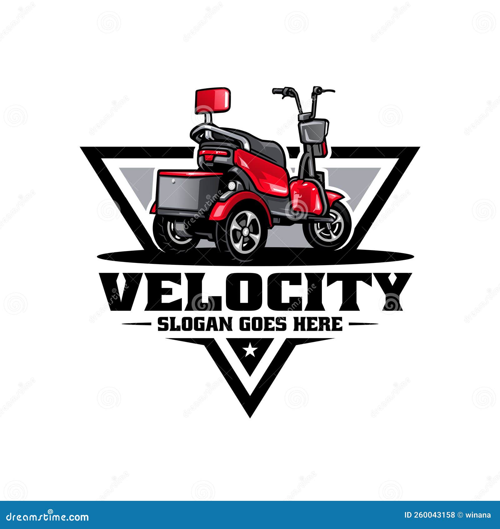 Electric Scooter Three Wheels Moped Logo Vector Stock Vector - Illustration  of flat, electric: 260043158