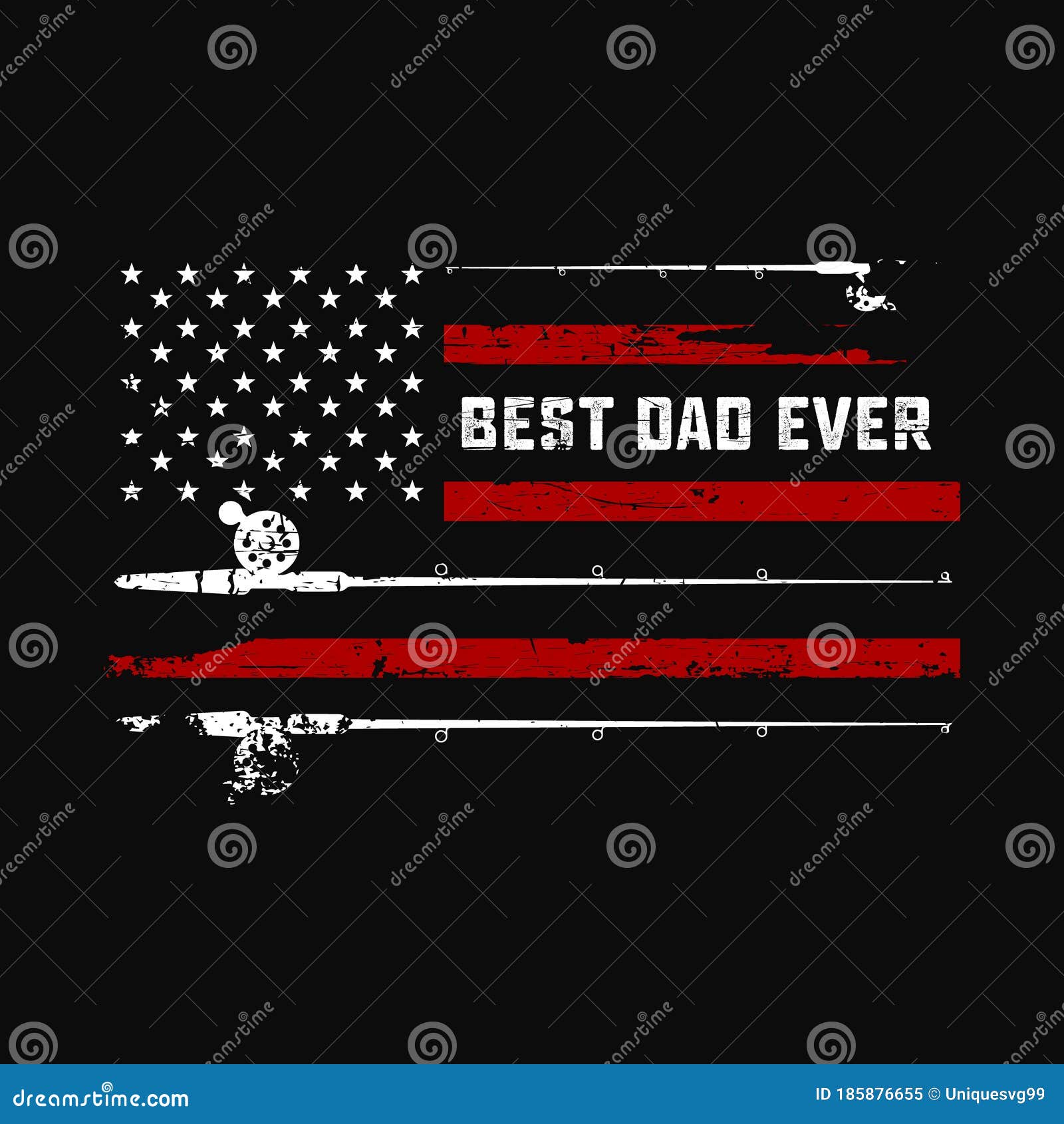 Download Best Dad Ever. Fishing American Flag T Shirt Design ...