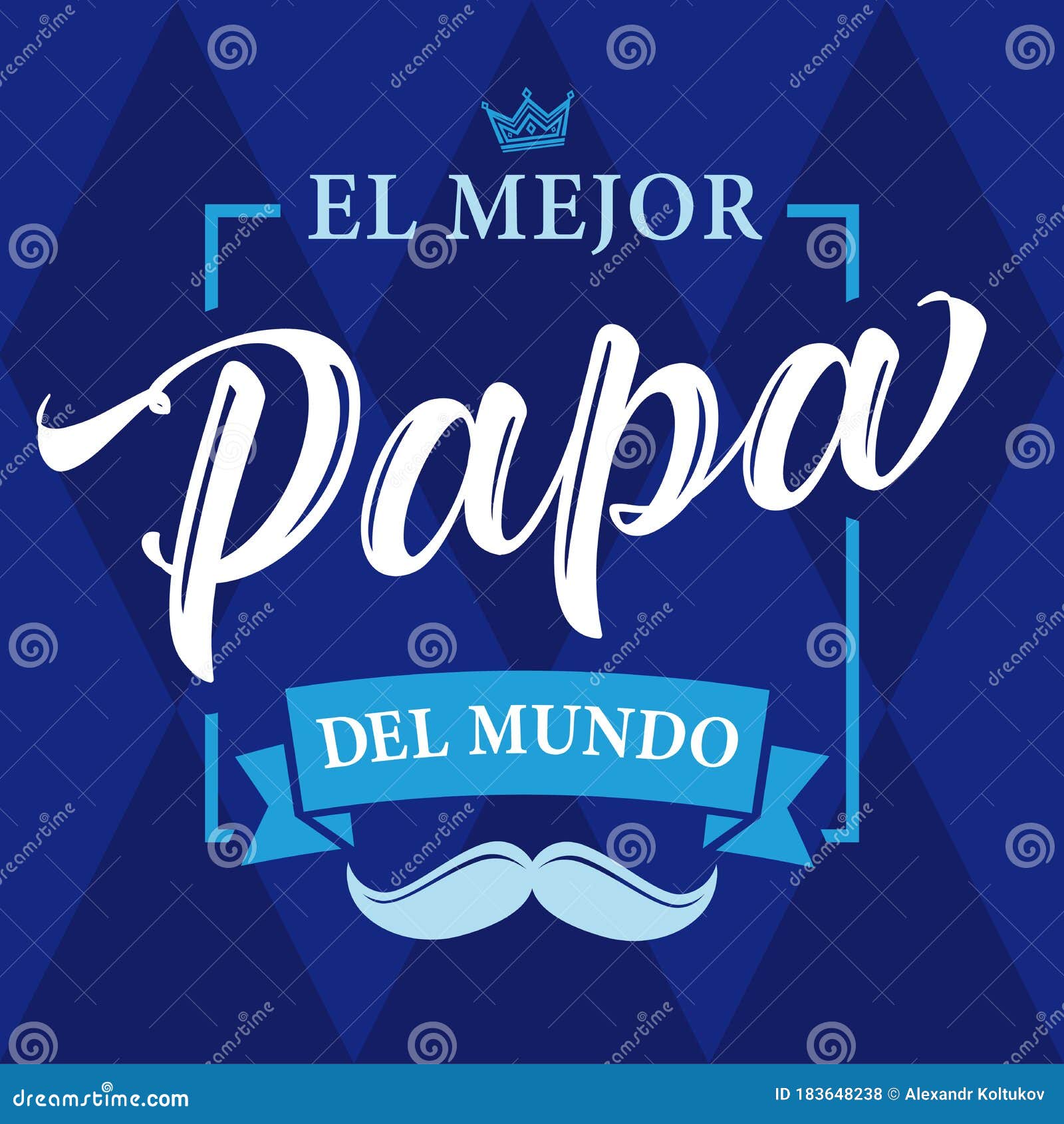 el mejor papa elegant calligraphy blue banner