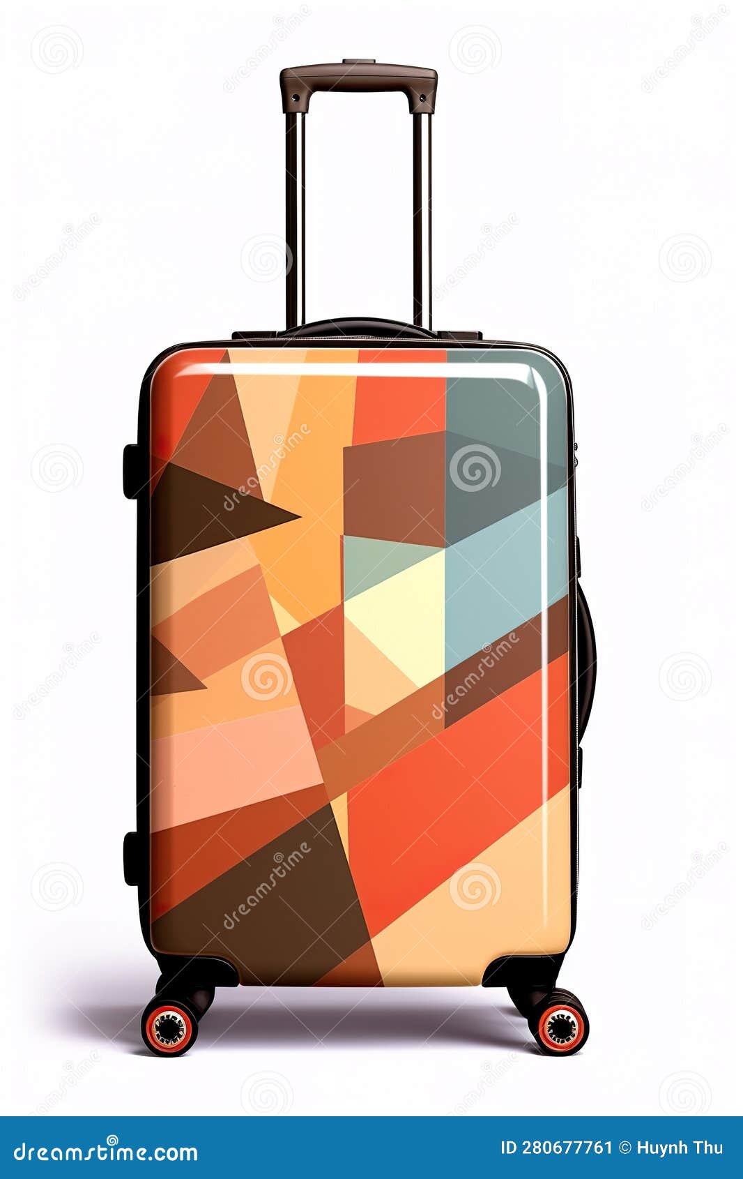 Best Design Suitcase with Wheels Isolated on White Background Stock