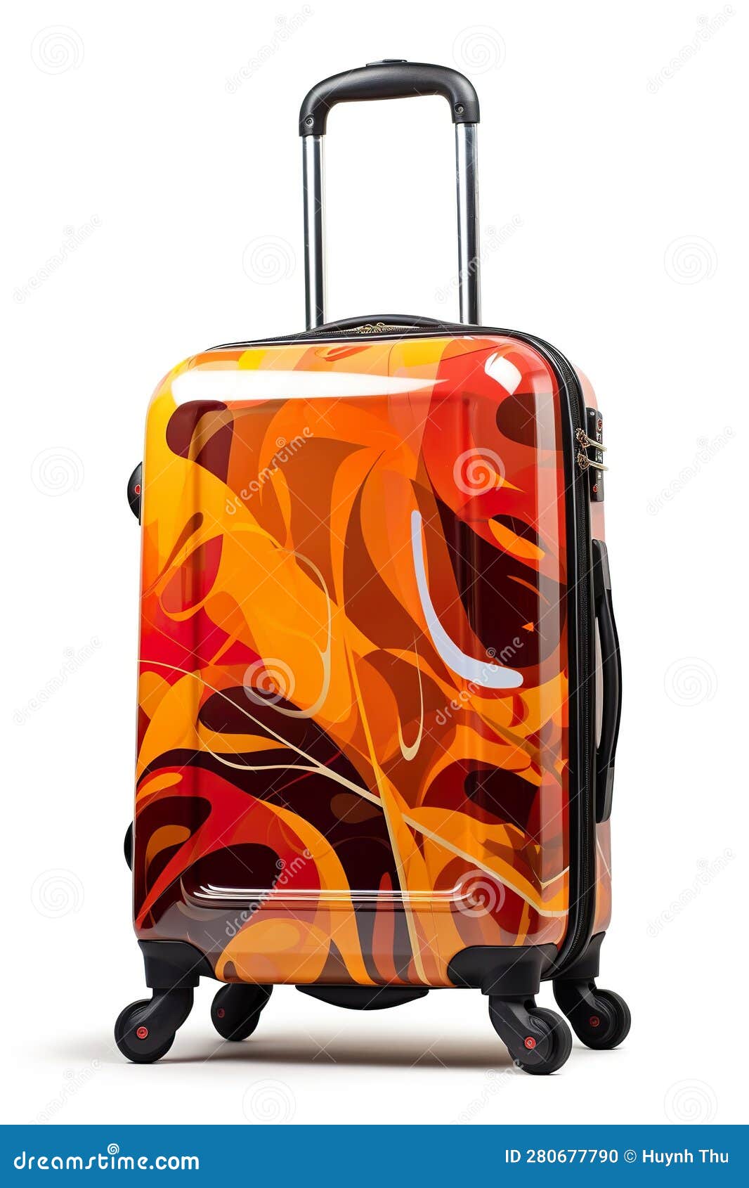 Best Design Suitcase with Wheels Isolated on White Background Stock