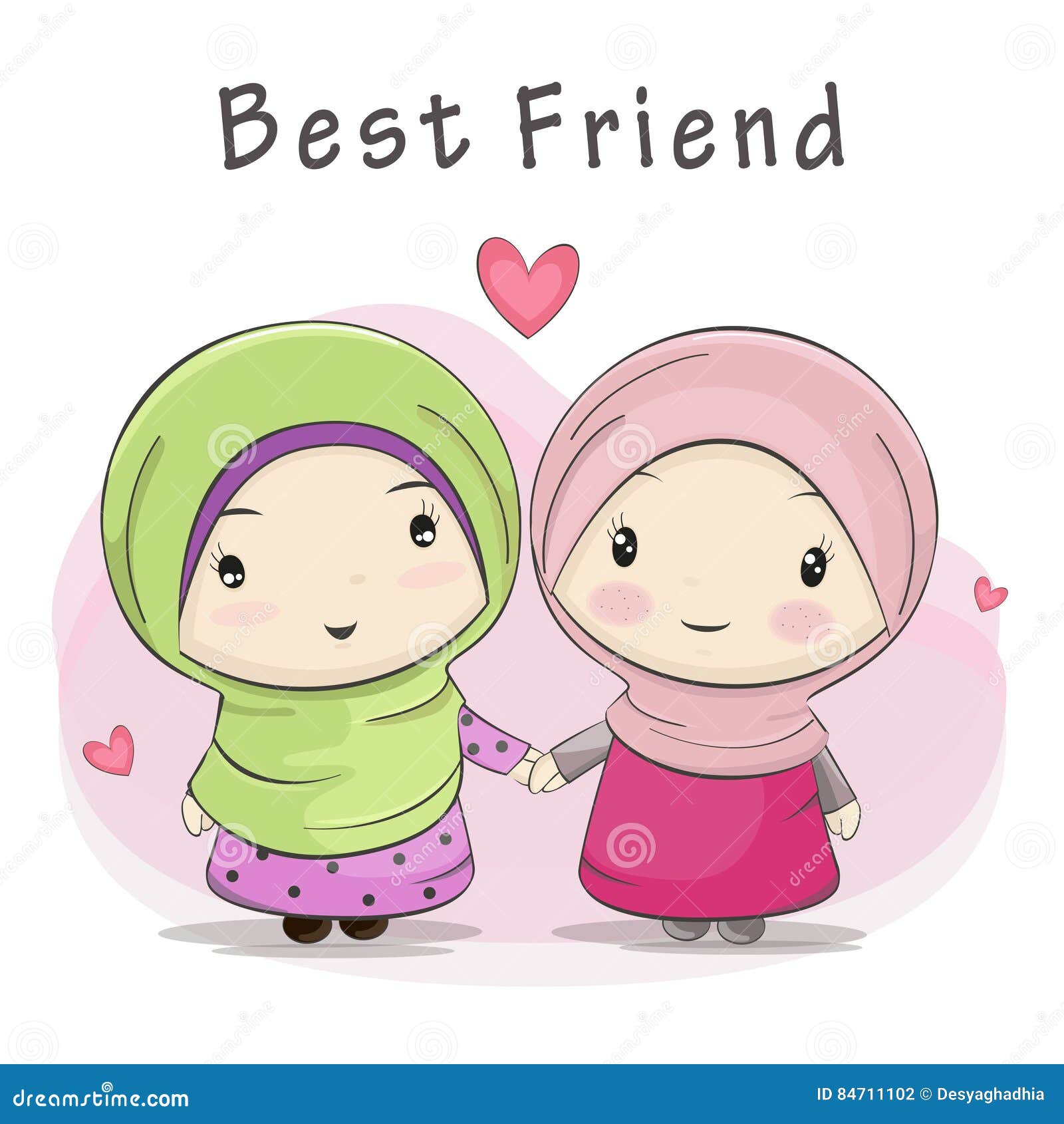 Beautiful and cute hijab girls cartoon pic for wallpapers and