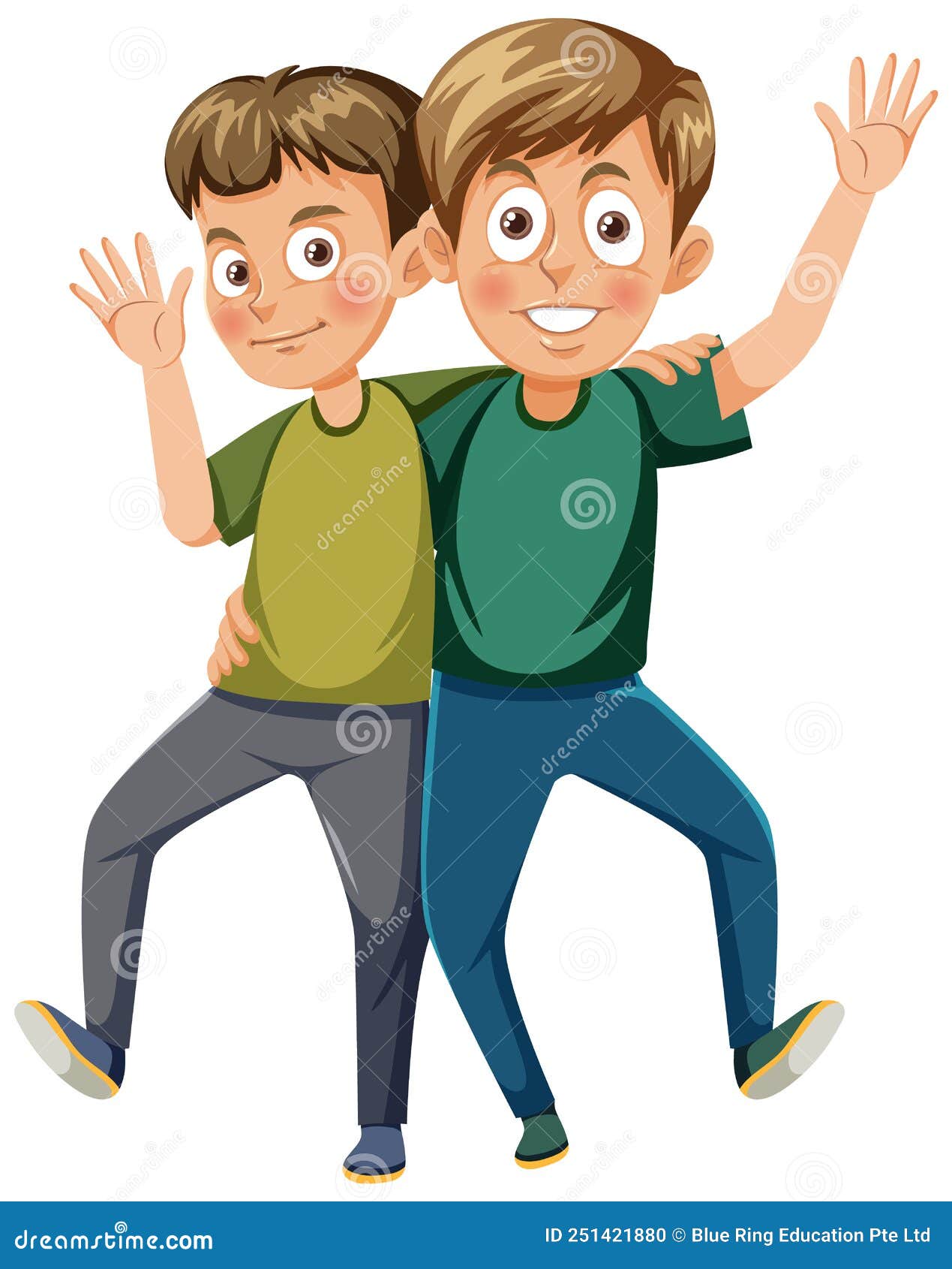 Best Friends Boys Cartoon Character Stock Vector - Illustration of drawing,  child: 251421880