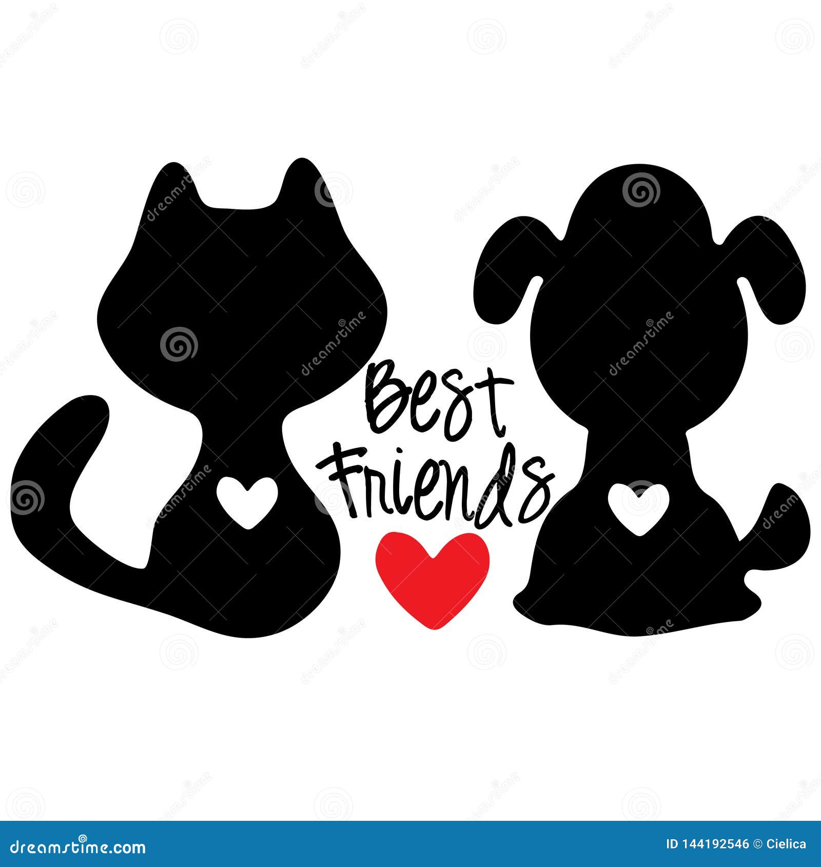 Download Best Friends Cutting Files Eps Svg Cutting Machines Silhouette Cameo Cricut Stock Vector Illustration Of Files Kitten 144192546