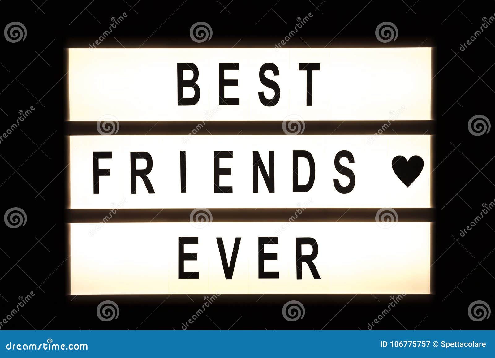Best Friends Ever Hanging Light Box Stock Image - Image of frame