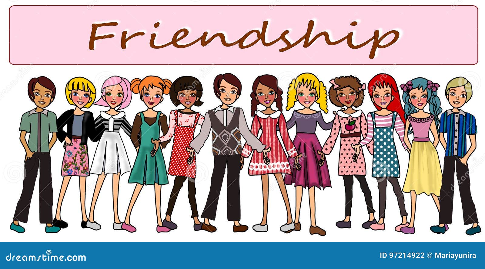 Best friends Forever stock illustration. Illustration of group ...