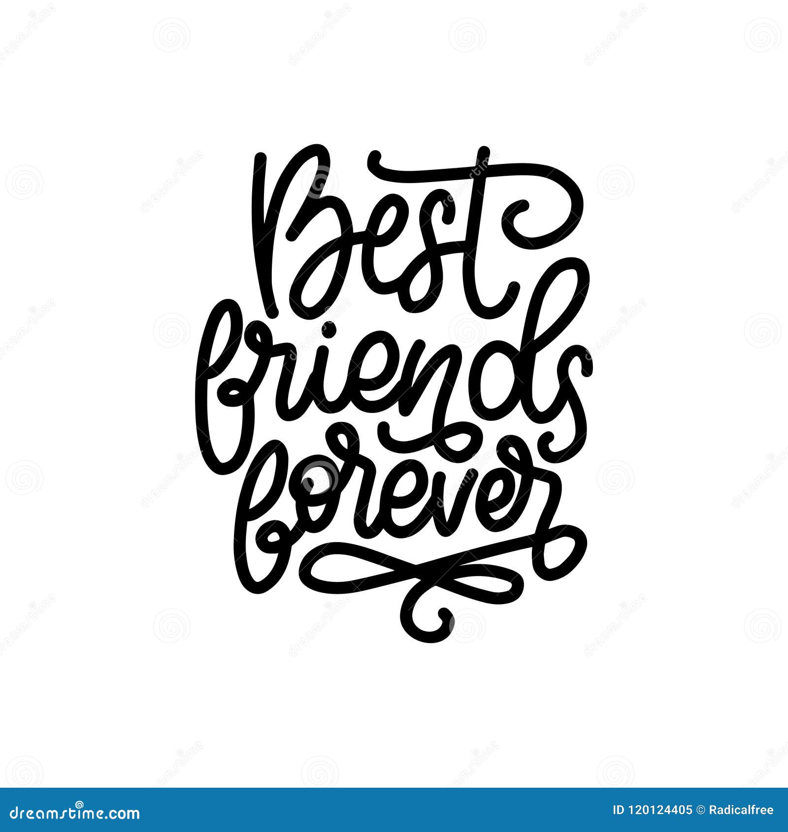 Best Friends Forever, Hand Lettering. Vector Calligraphic Design for ...