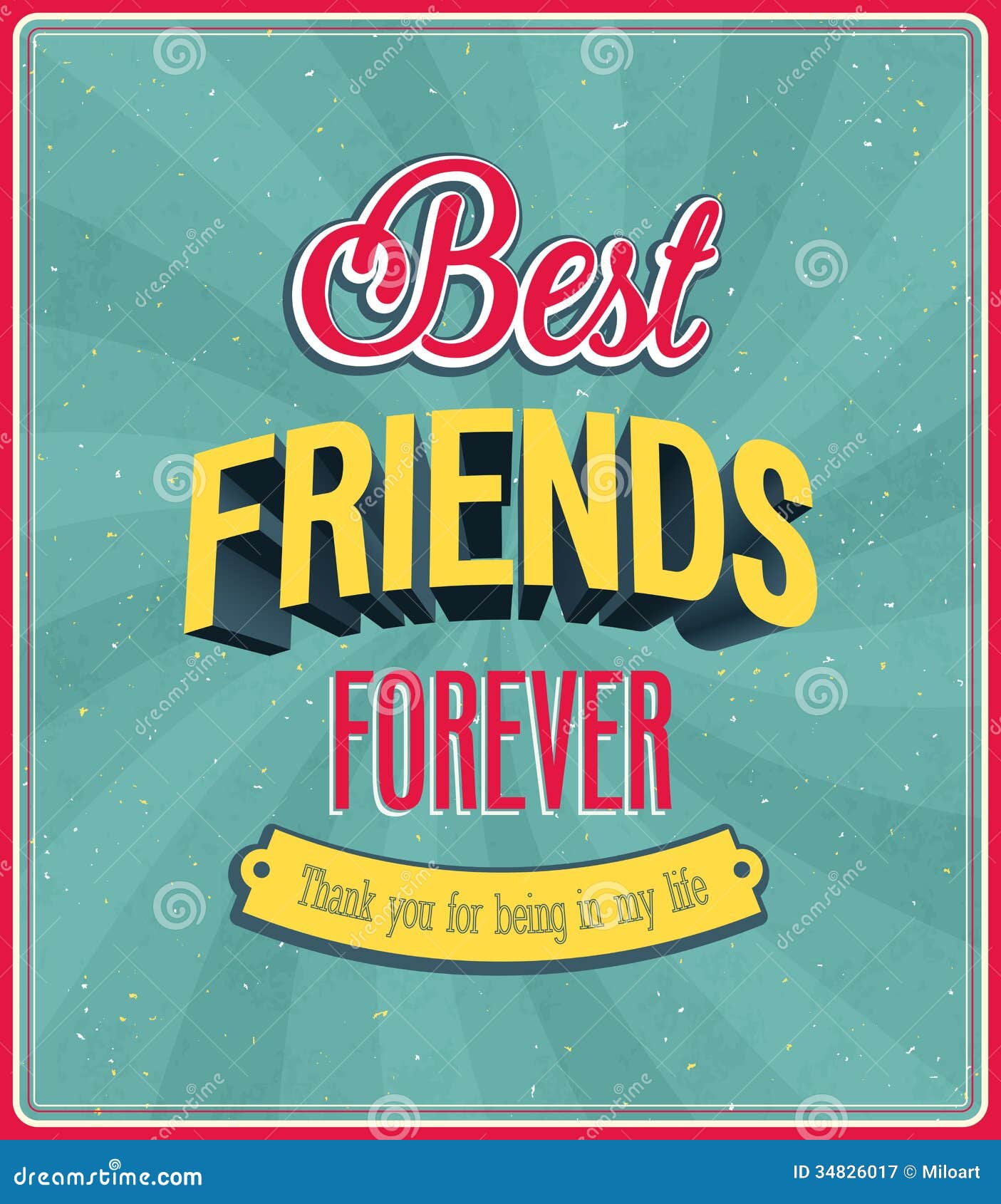 Best Friends Forever Typographic Design Stock Illustrations – 149