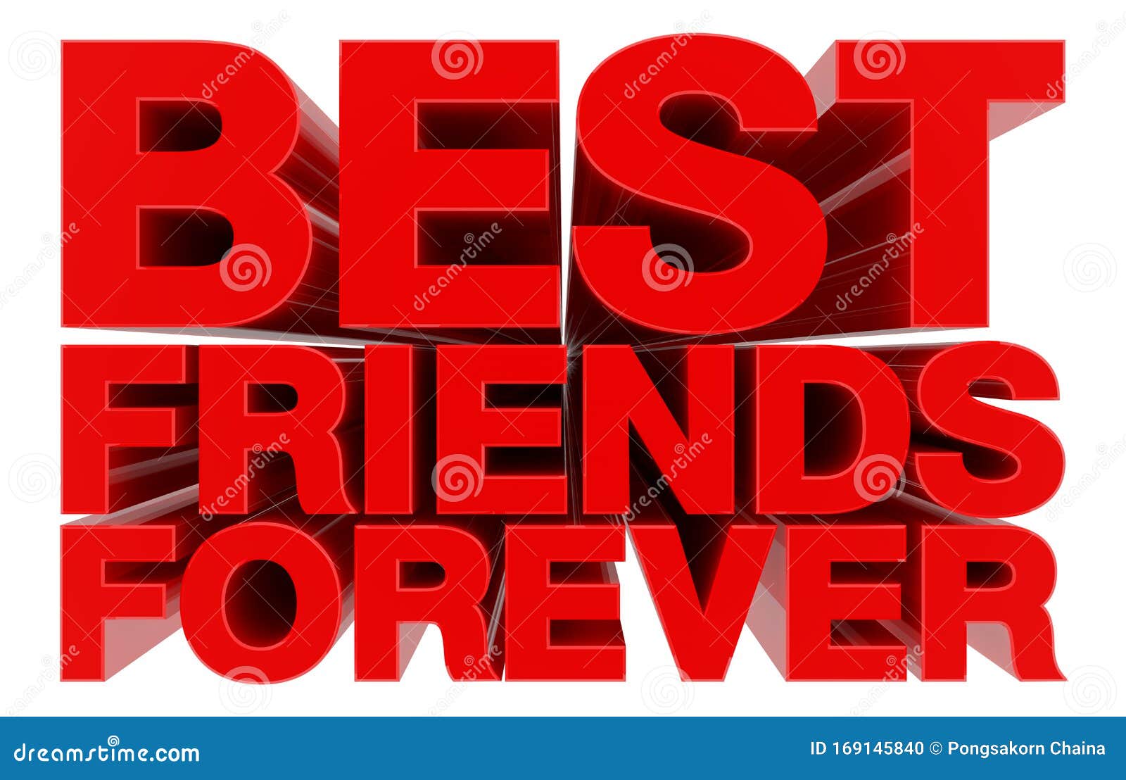 BEST FRIENDS FOREVER Word on White Background 3d Rendering Stock ...