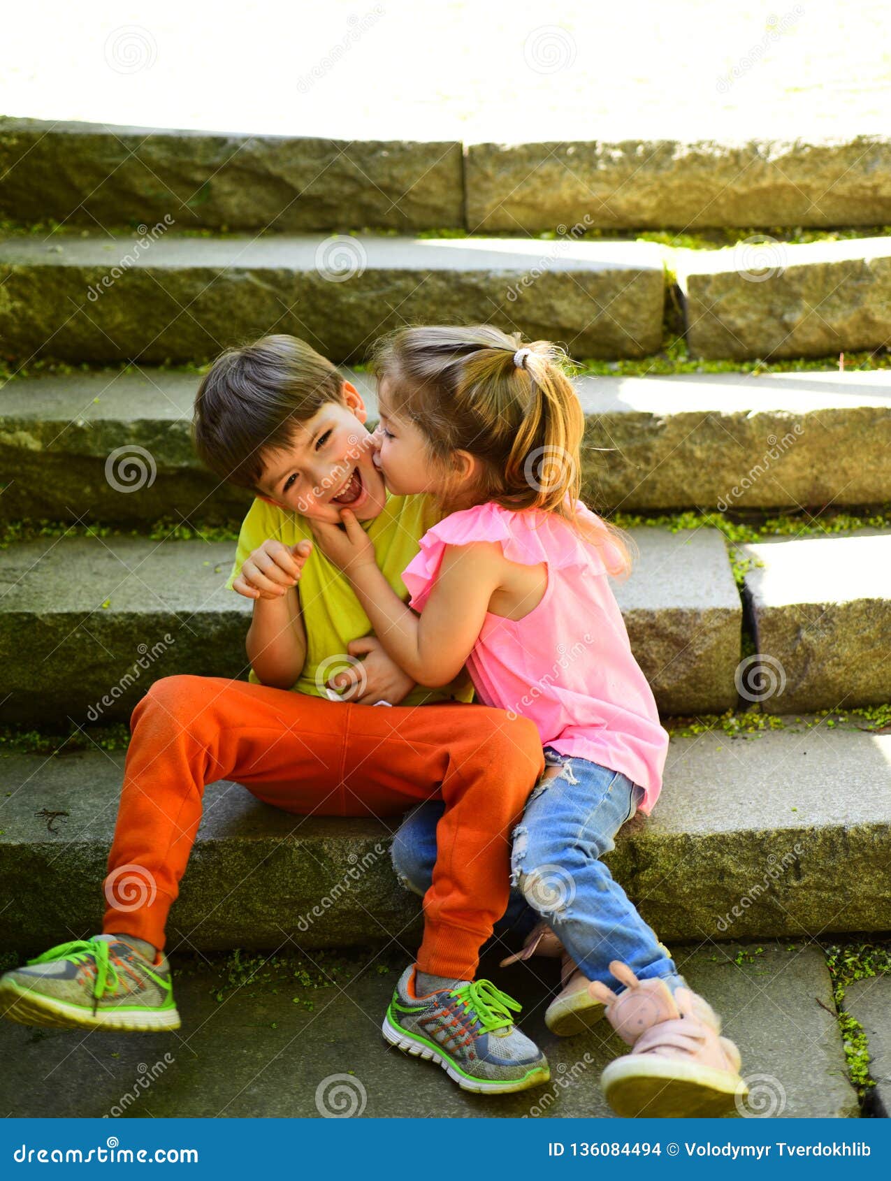 Best Friends Friendship And Family Values Couple Of Little Children Boy And Girl Summer Holiday Vacation Childhood Stock Photo Image Of Littlle Friends