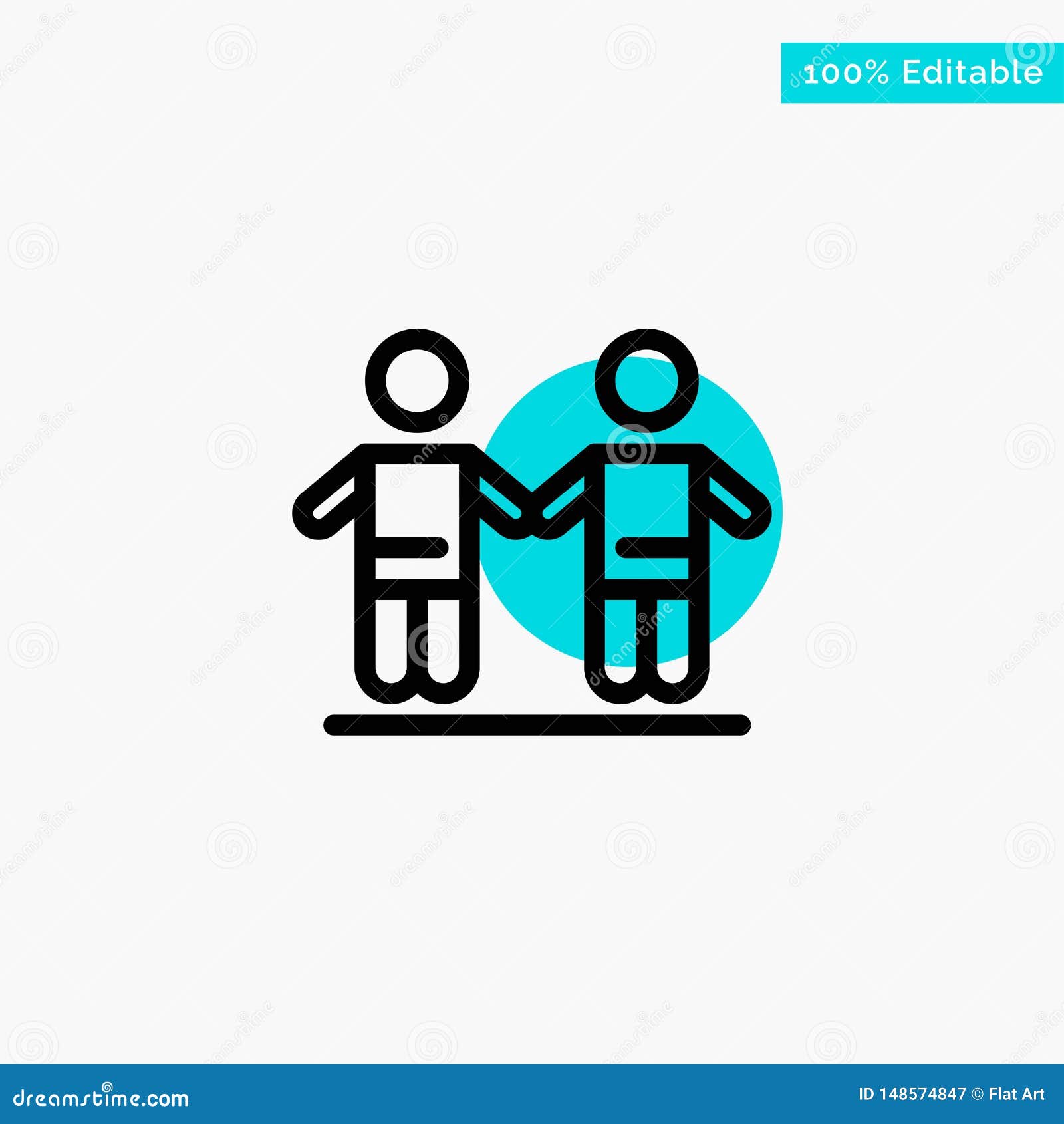 Best, Friends, Friendship, Group Turquoise Highlight Circle Point Vector Icon Stock Vector