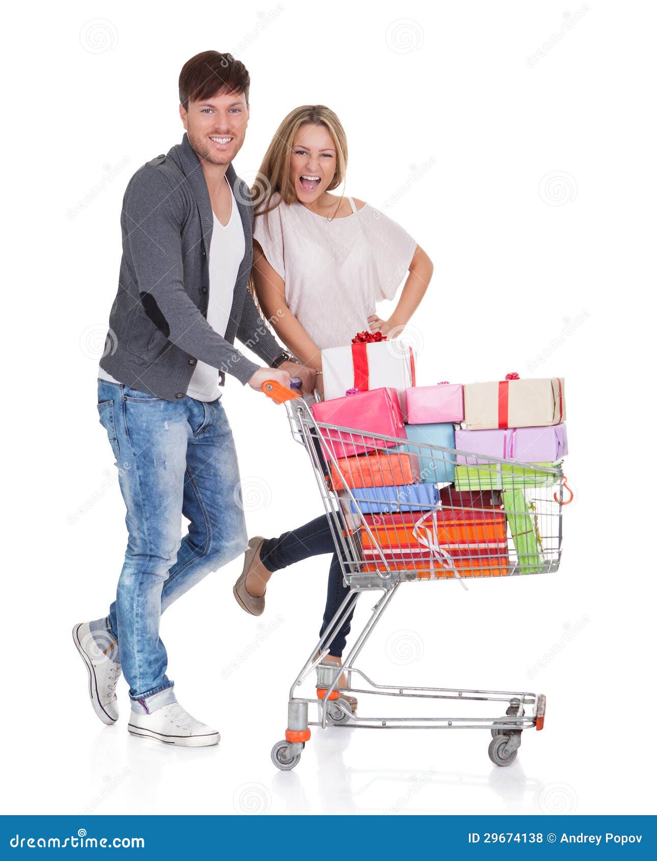Best Friends Shop for Christmas Stock Photo Image of attractive