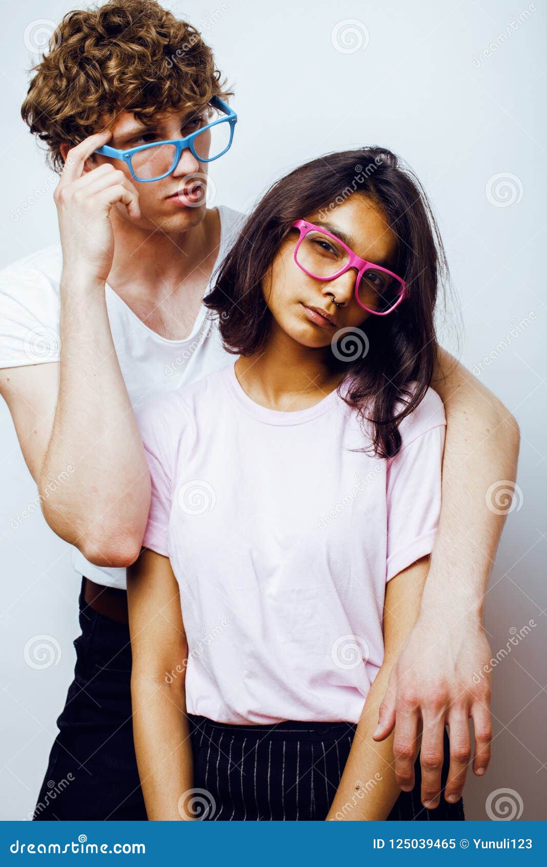 Best Friends Teenage Girl and Boy Together Having Fun, Posing Em Stock  Photo - Image of modern, cool: 119251056