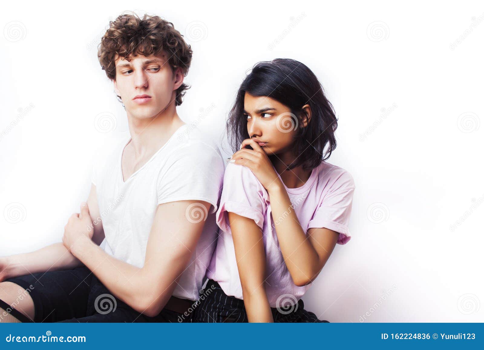 Best Friends Teenage Girl And Boy Together Having Fun Posing Emotional On White Background Couple Happy Smiling Stock Photo Image Of Beauty Besties