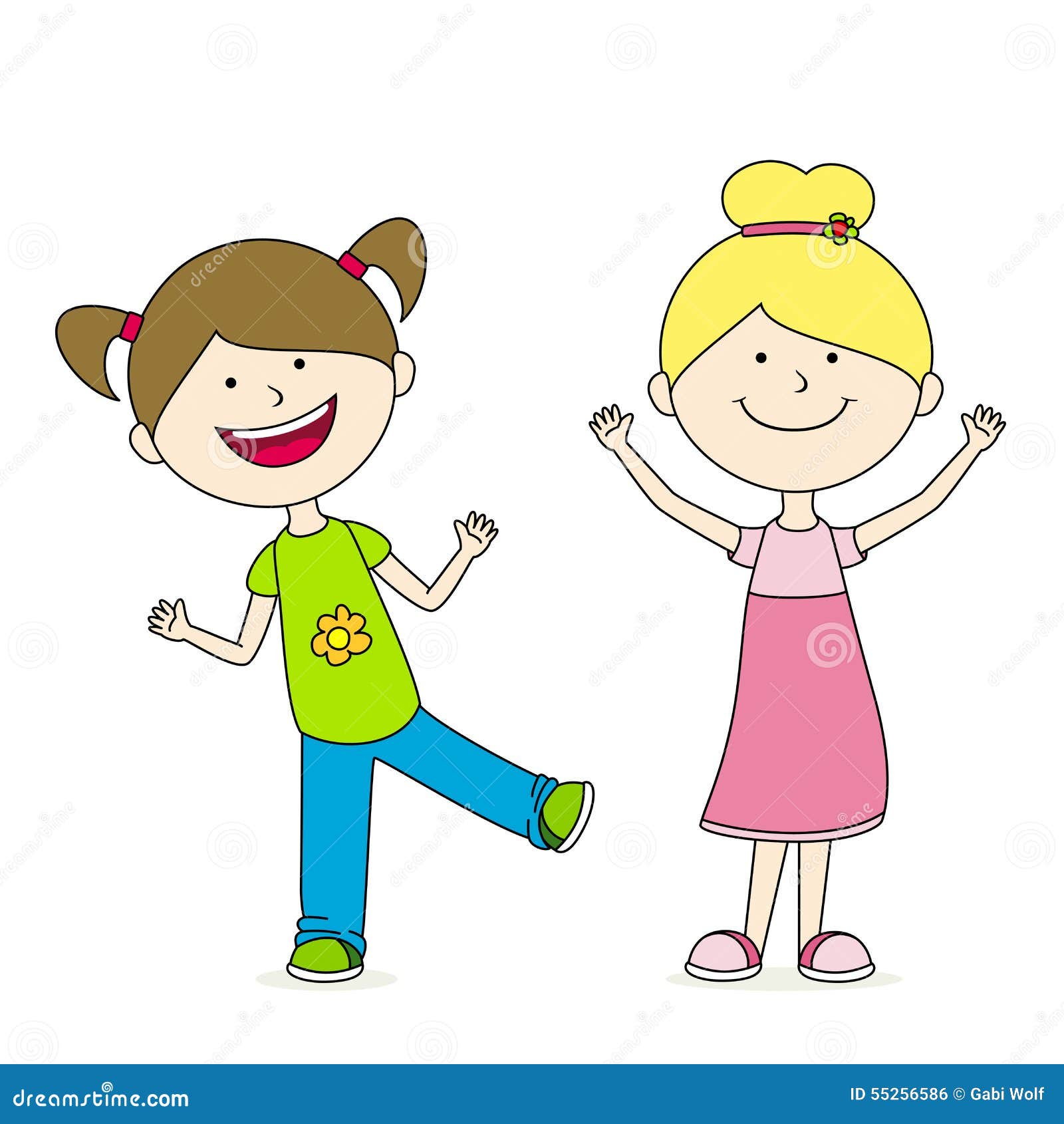 Best friends stock vector. Illustration of girls, happy - 55256586