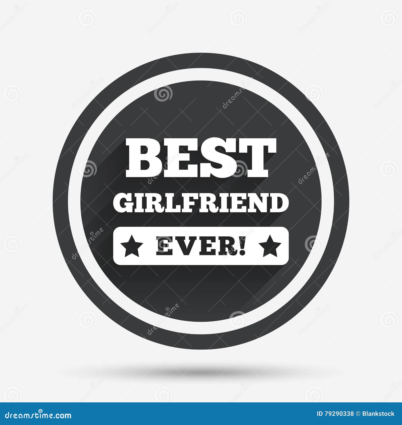 Best Girlfriend Ever Sign Icon. Award Symbol Stock Vector