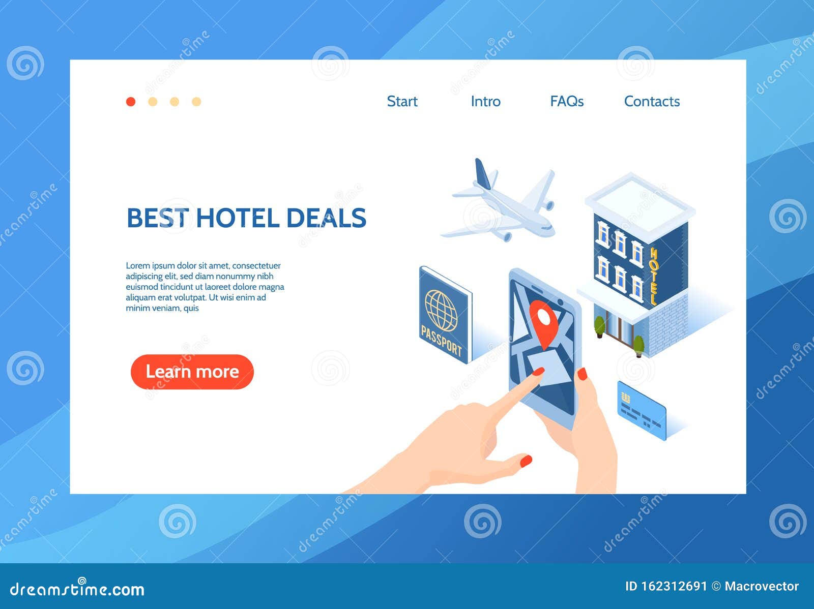 Best Hotel Deals Website stock vector. Illustration of page - 162312691