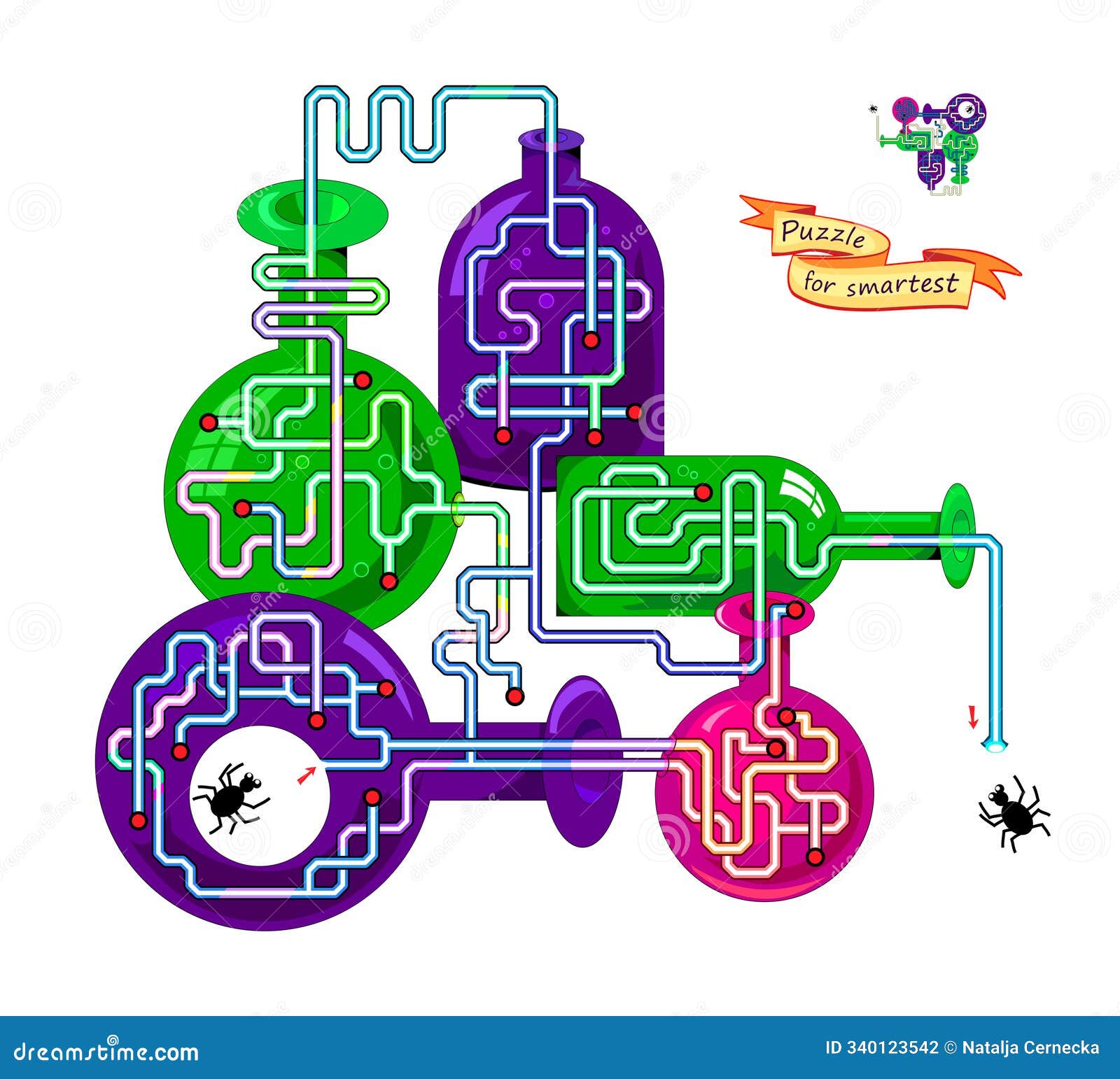 best labyrinths. can you help the little spider find the way out of chemistry lab? logic puzzle game. brain teaser book with maze