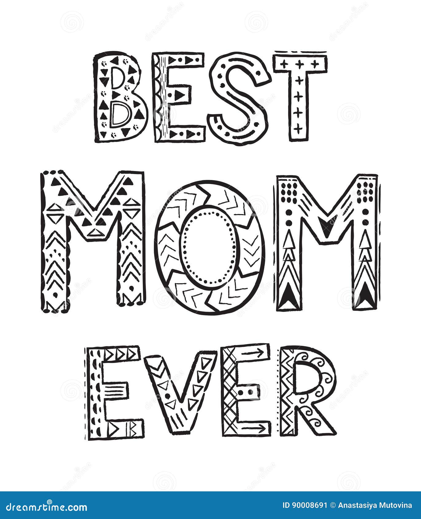 Best Mom ever stock vector. Illustration of child, celebration - 90008691