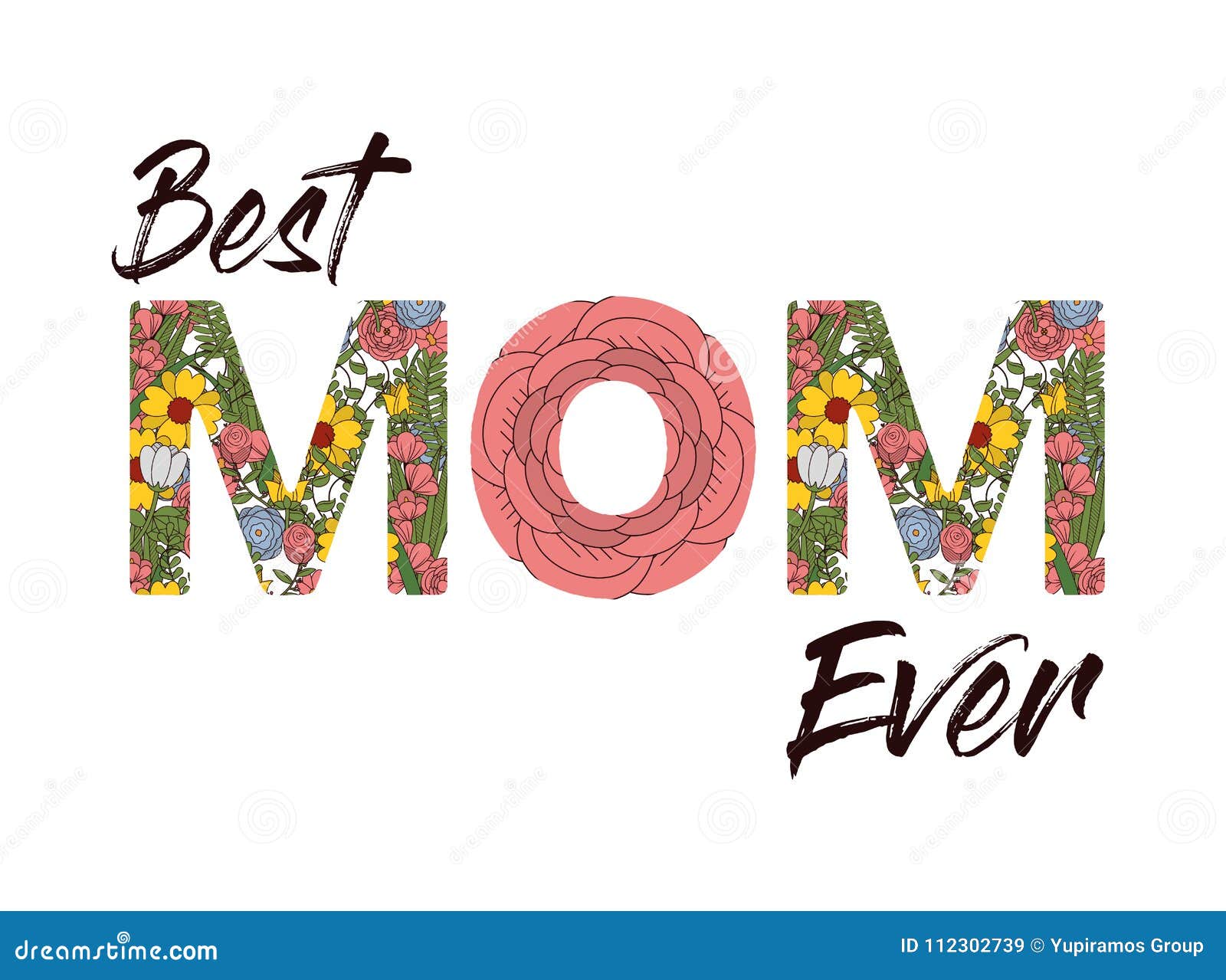 Best mom ever with flower Royalty Free Vector Image