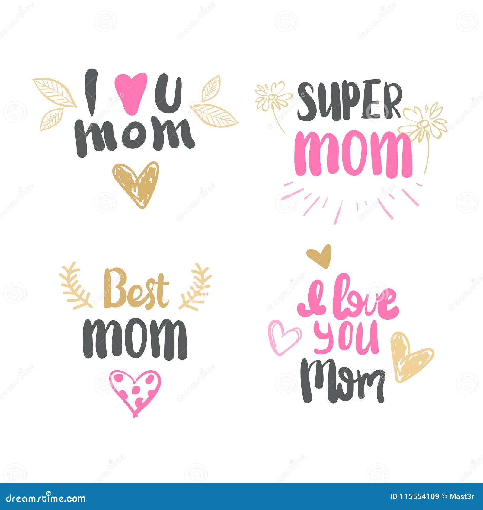 Download Best Mom Lettering Mothers Day Logo Isolated For Greeting ...