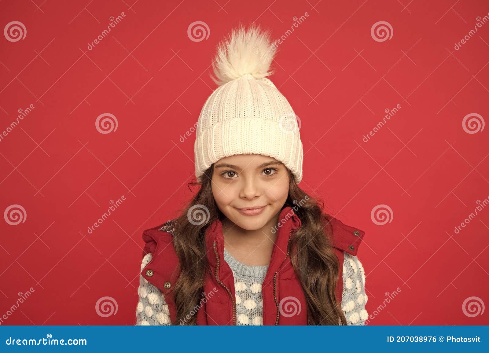 Best Outfit Ever. Cheerful Child in Cosy Knitted Outfit. Winter Fashion ...