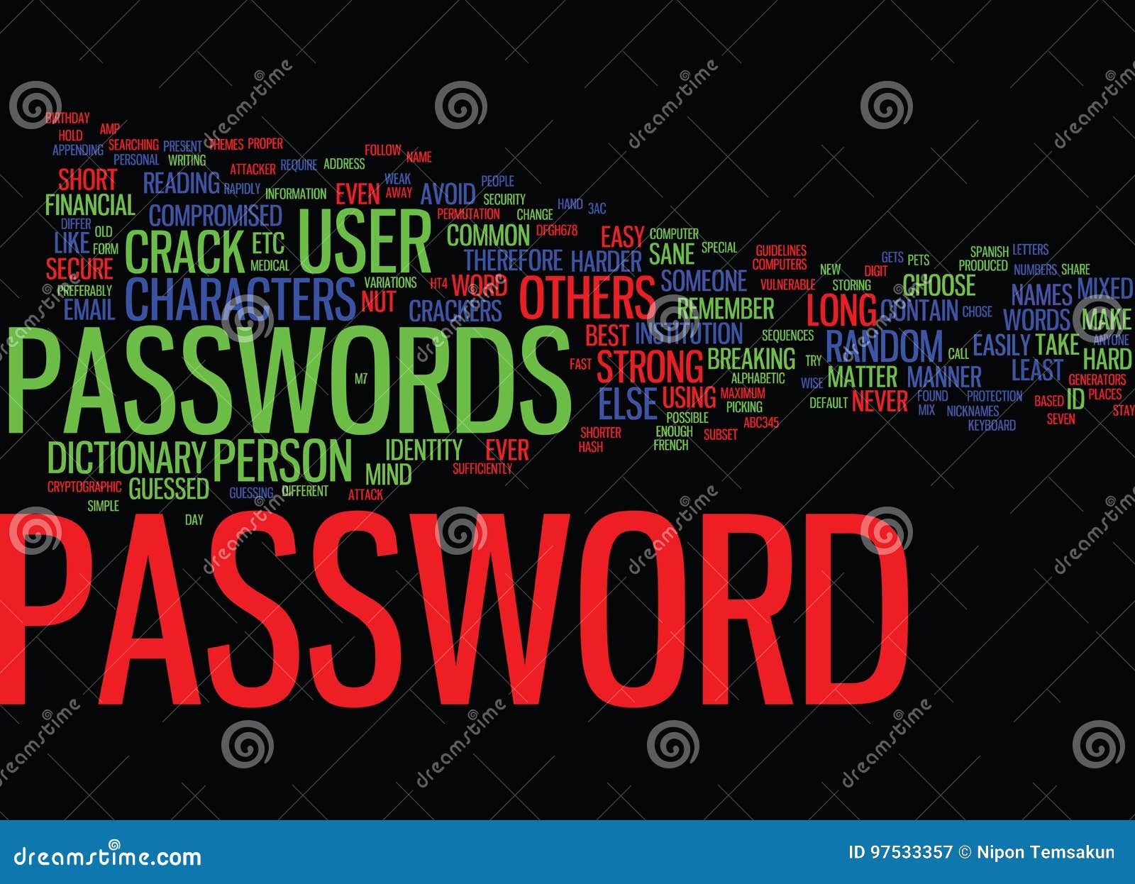 Best Passwords Word Cloud Concept Stock Illustration Illustration of
