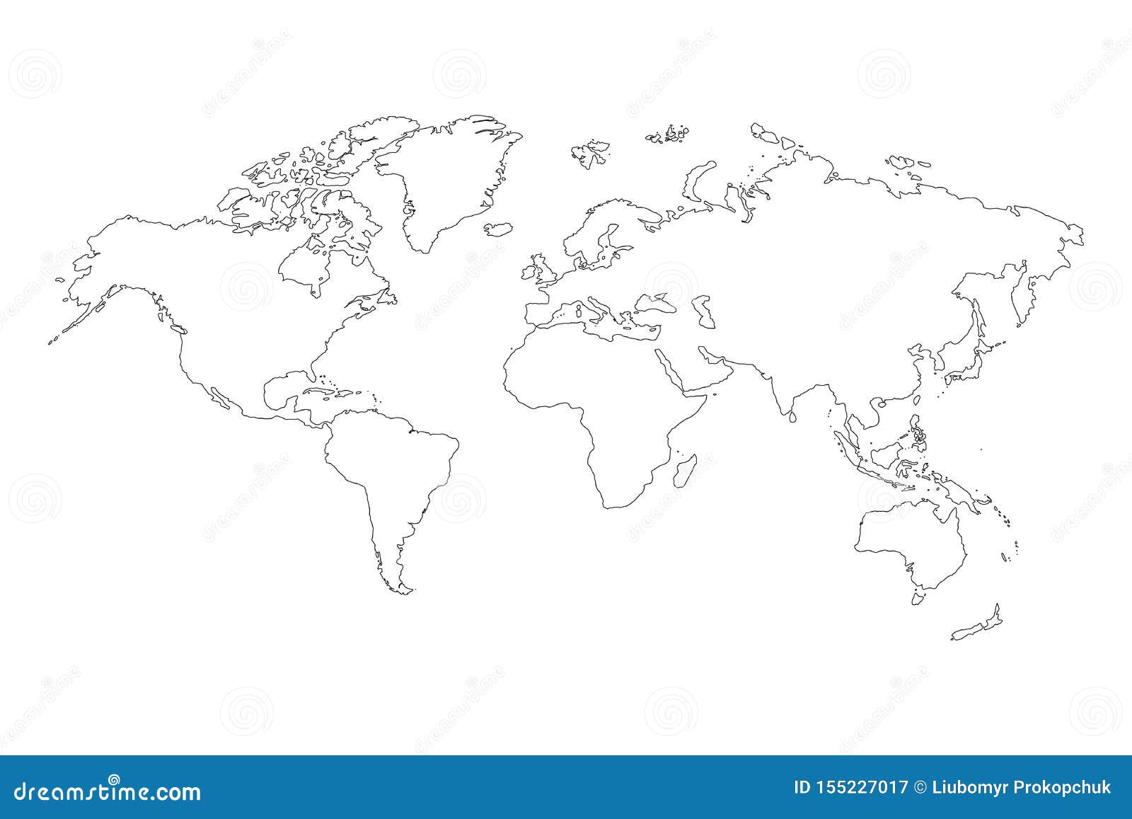 Best popular world map outline graphic sketch Vector Image