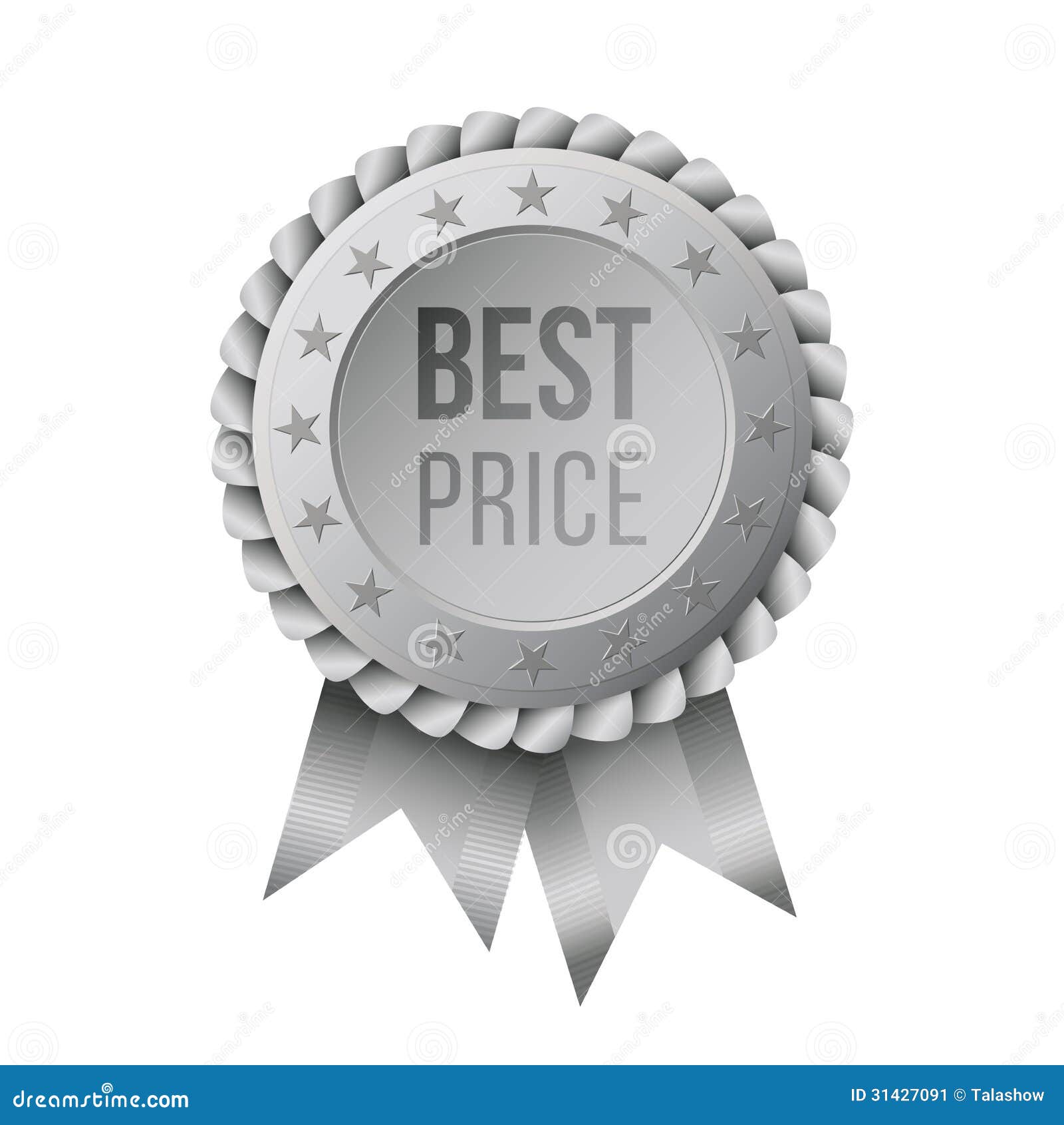 Best Price Silver Label with Ribbons Stock Vector Illustration of