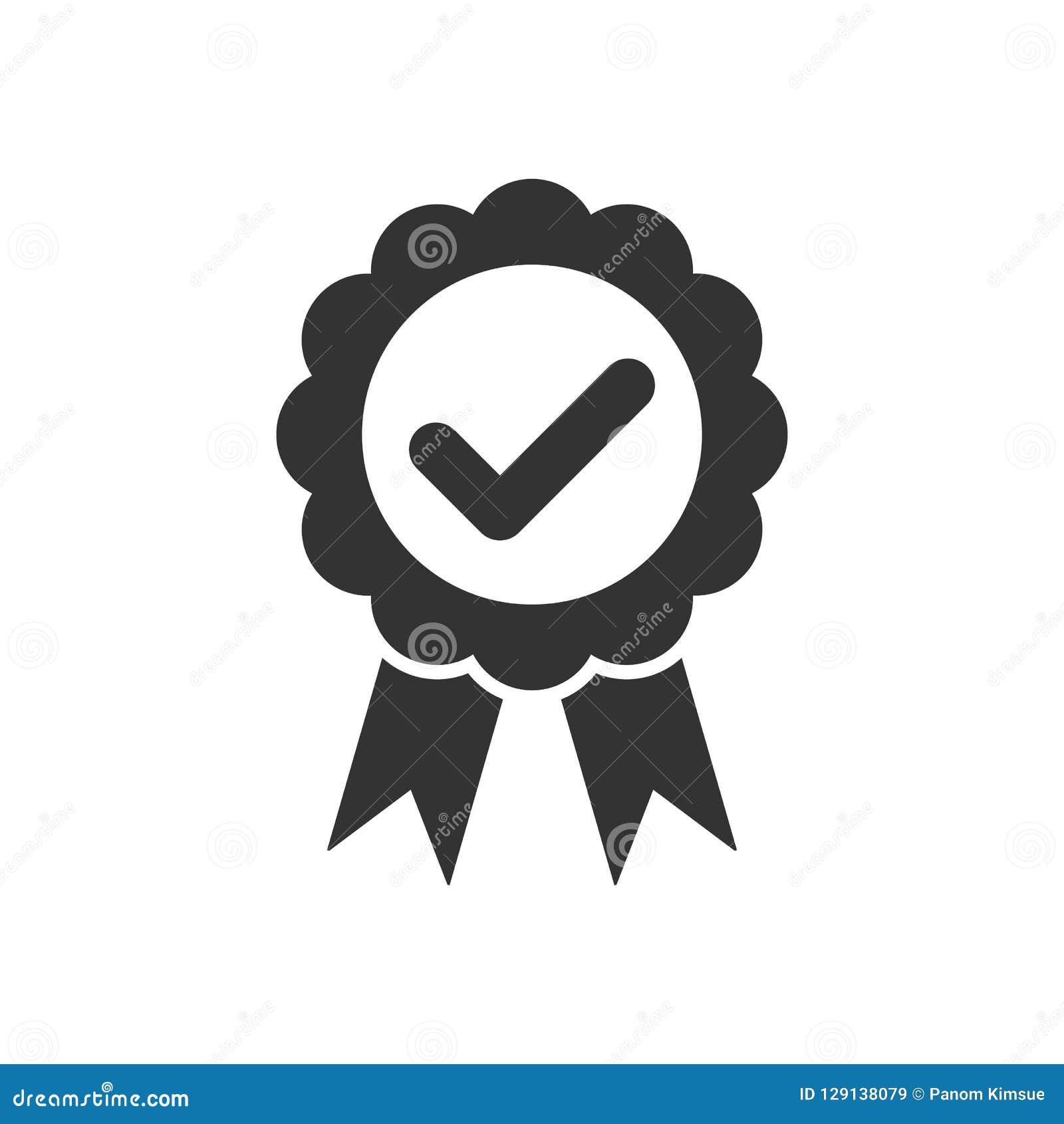 Download Best Quality Badge, Approval Check Mark With Ribbons Icon ...