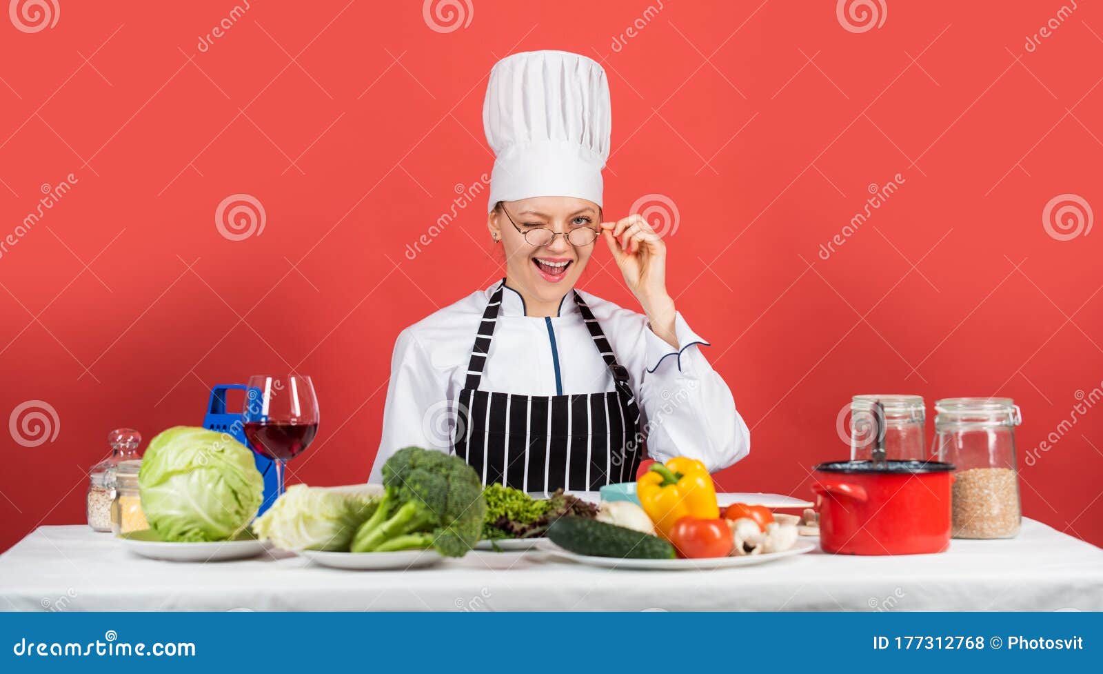 The Best Recipe. Cooking Concept. Working in a Modern Kitchen. Woman ...