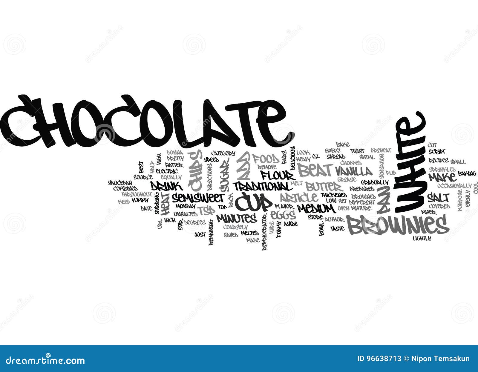 Best Recipes White Chocolate Brownies Word Cloud Stock Illustration