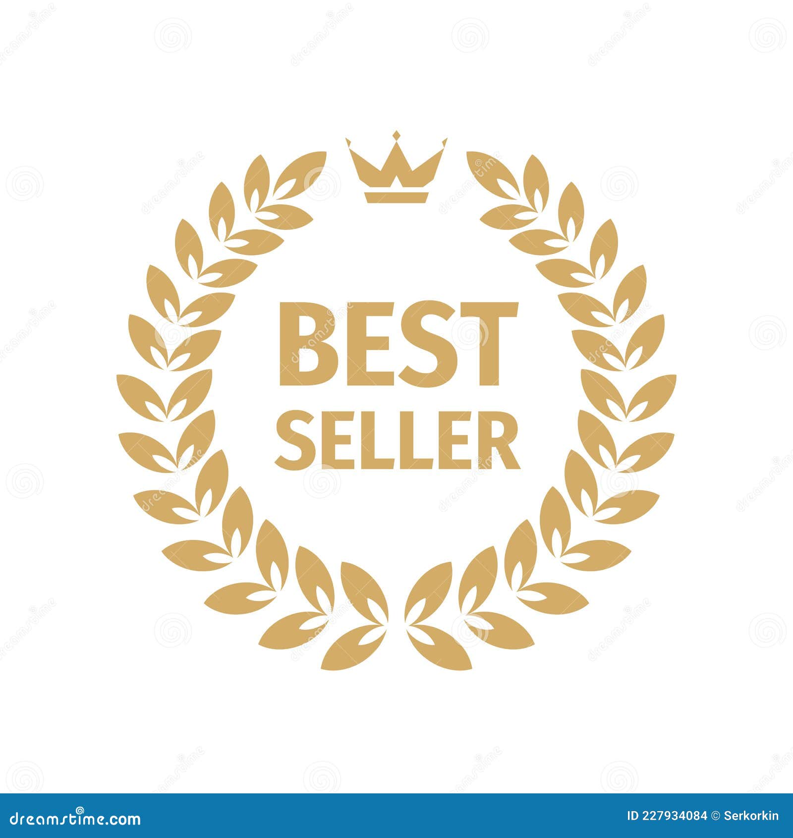 Best seller icon design with laurel, best seller badge logo