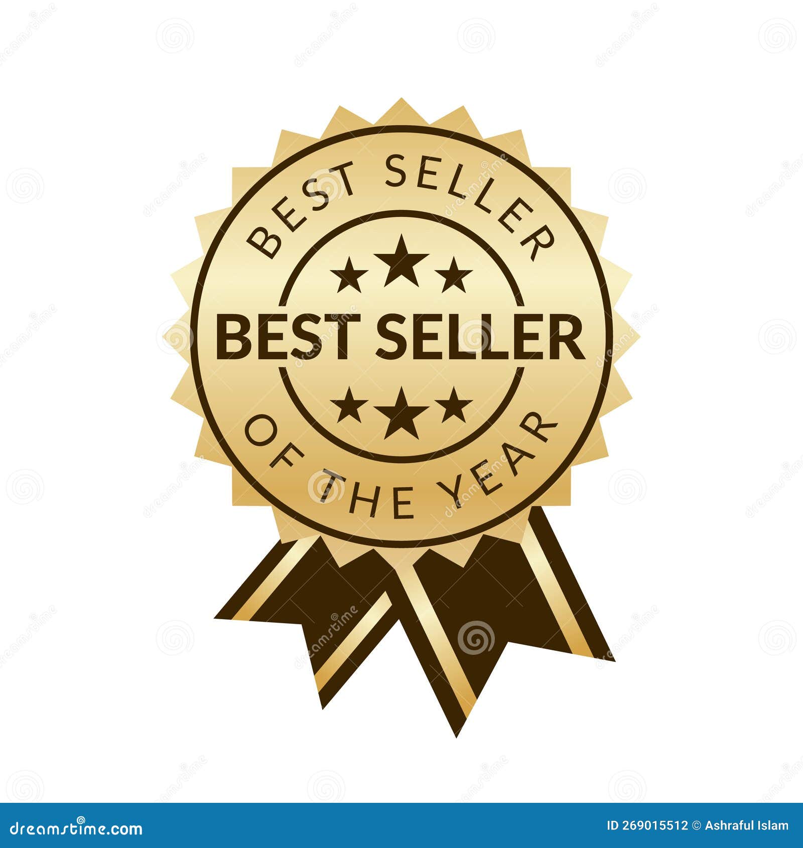 Best Seller Badge Logo Icon Vector, Golden Color Best Seller Label, Icon,  Stamp, Ribbon Design Illustration Stock Vector - Illustration of store,  quality: 269015512