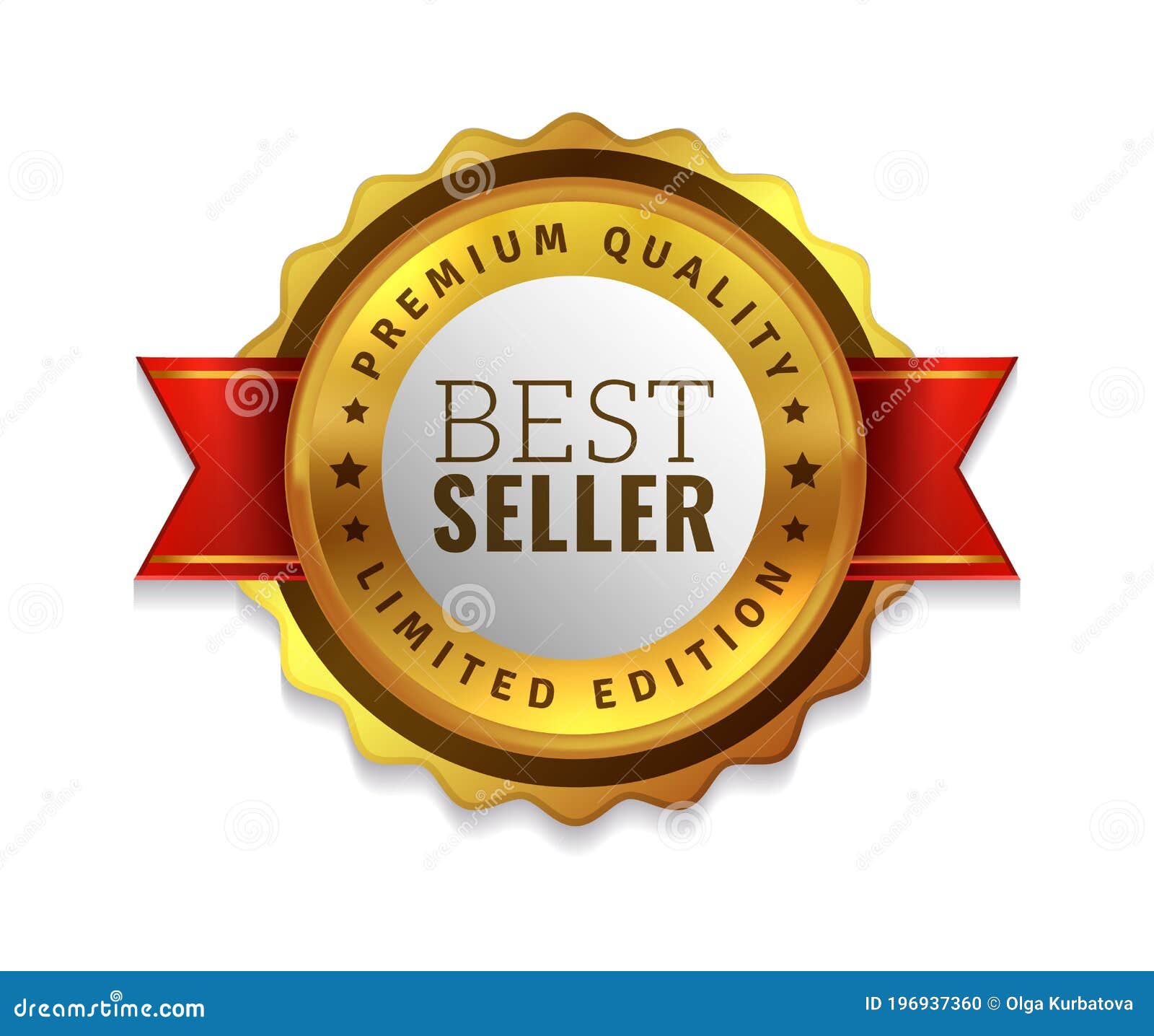 Best Seller Badge. Premium Golden Emblem, Luxury Genuine and