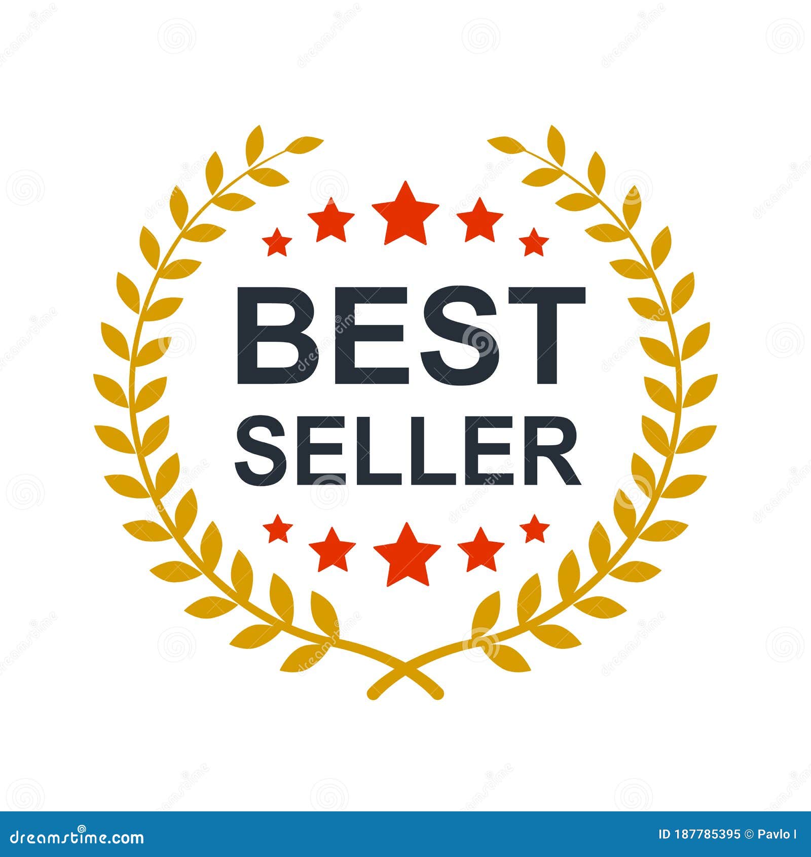Red best seller icon or sign Royalty Free Vector Image