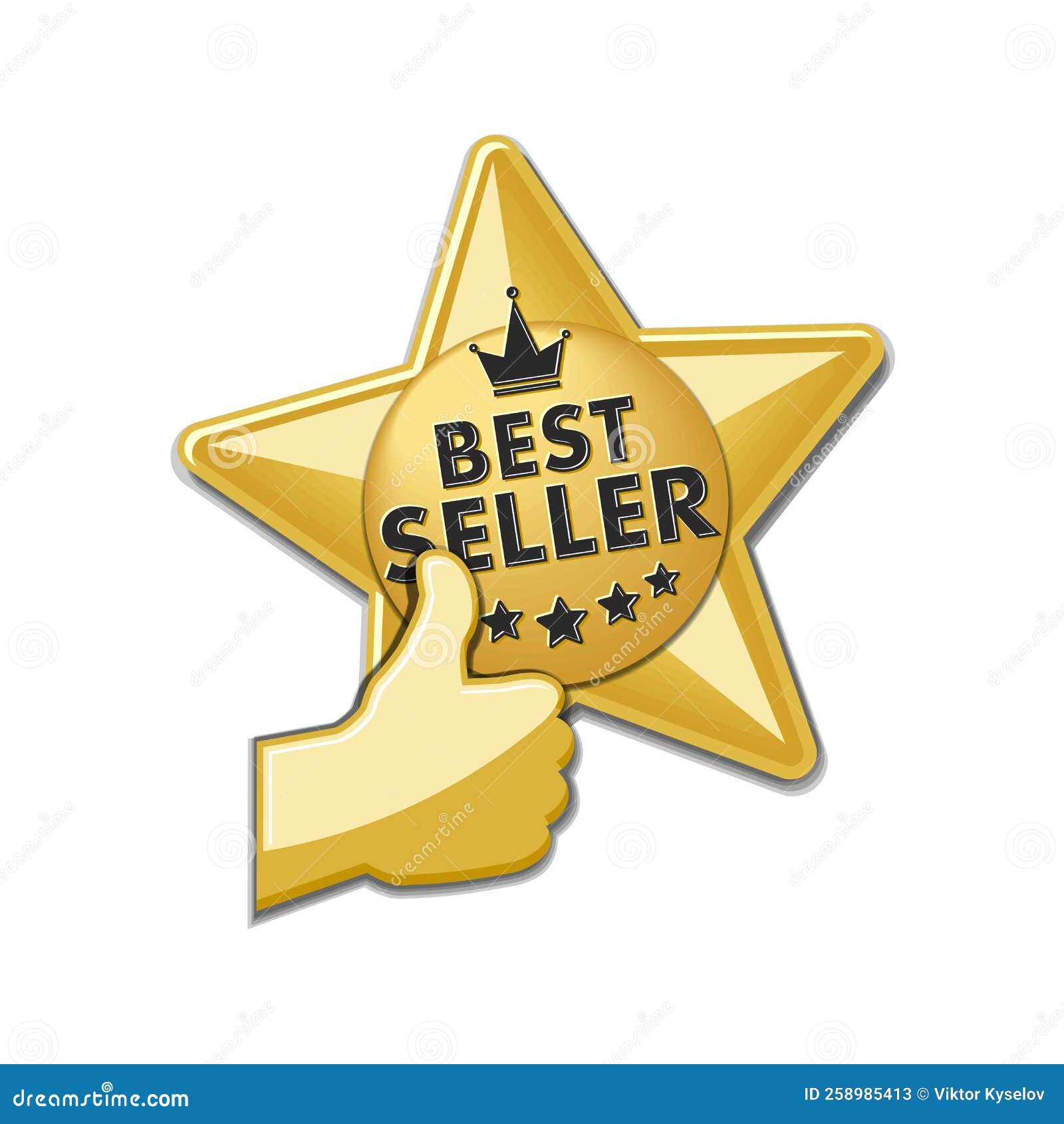 Best seller star sticker stock vector. Illustration of label - 258985413