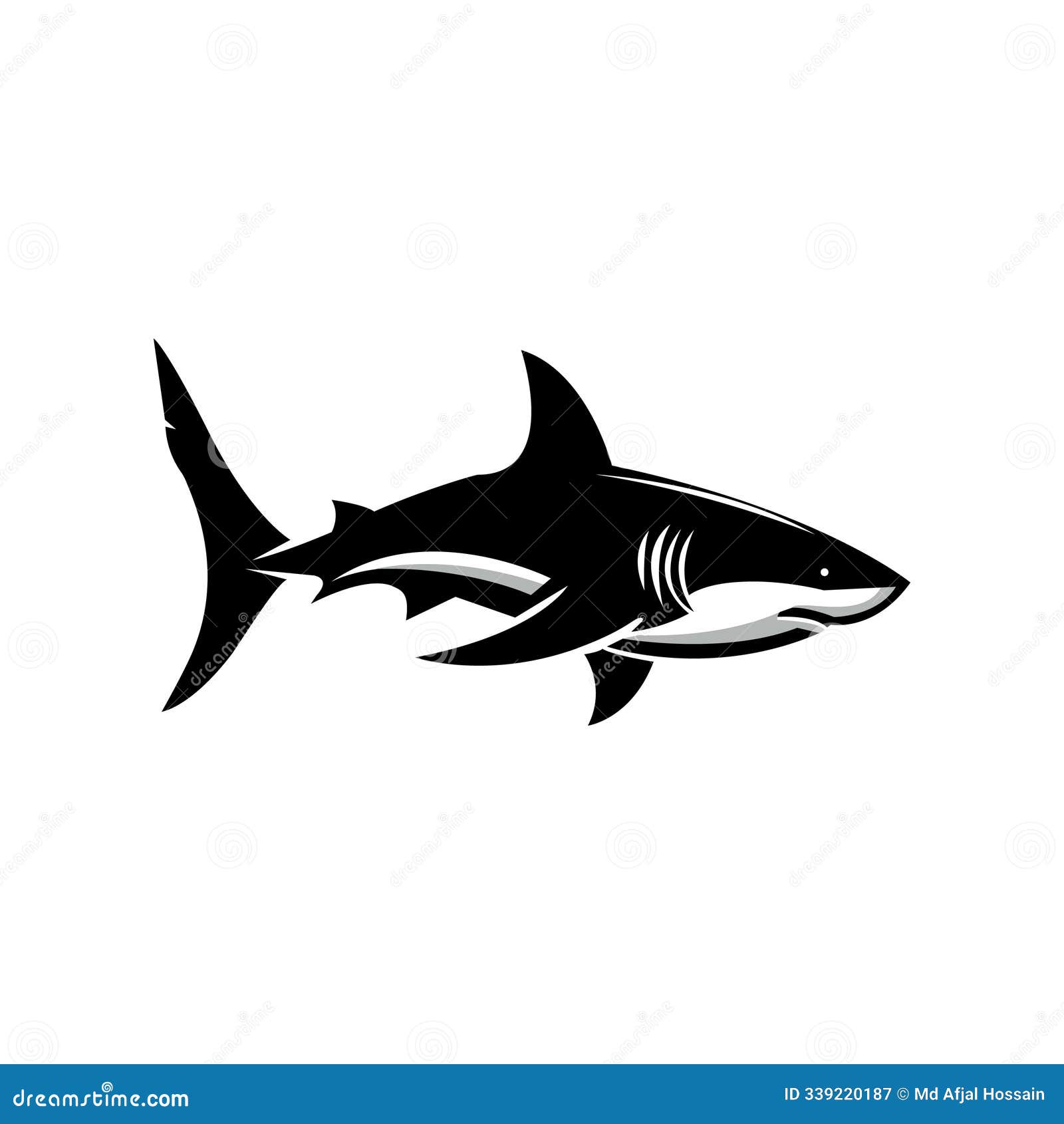 best shark silhouette  art for logos and branding