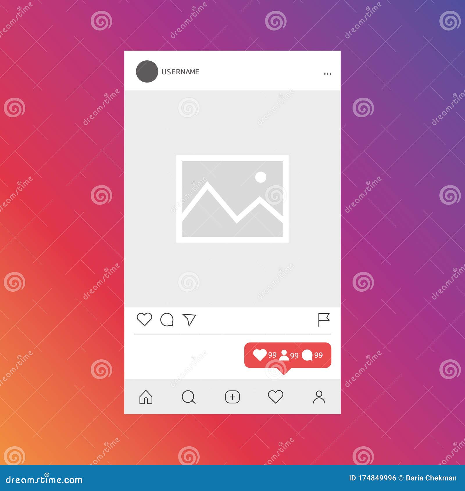 Download The Best UI Design For Mobile App. Interface Template. Realistic Smartphone With Instagram On ...