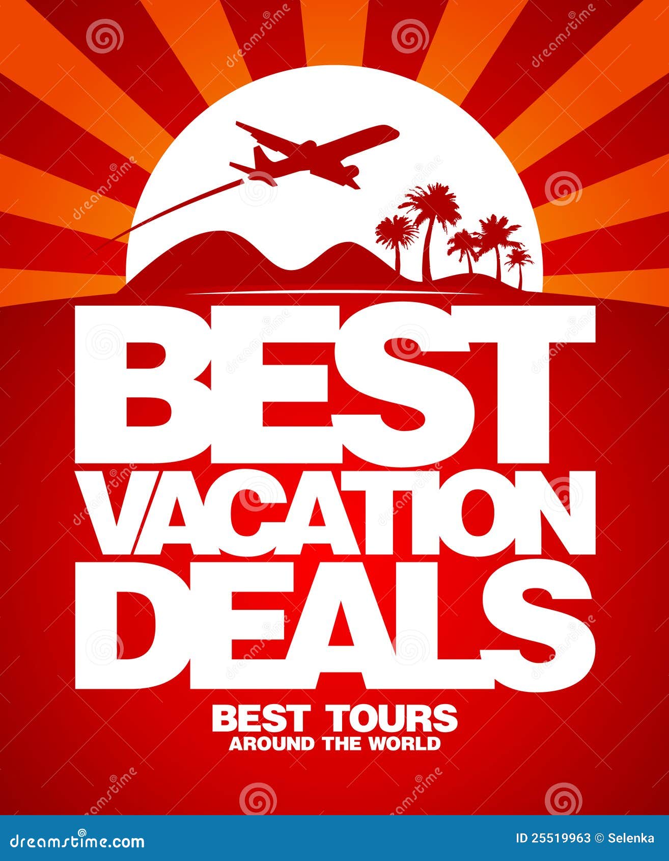 Best Vacation Deals Design Template Stock Vector