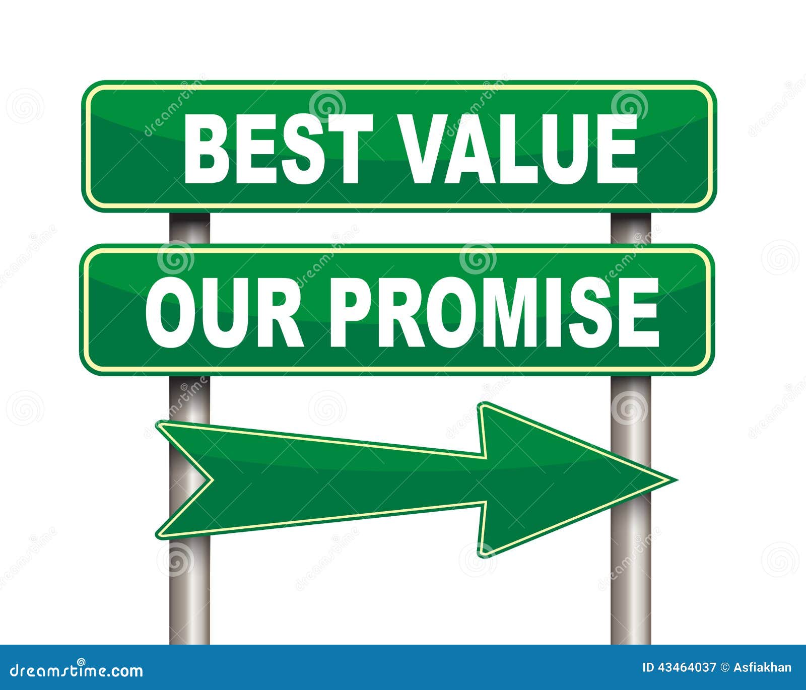 Best Value Our Promise Green Road Sign Stock Illustration