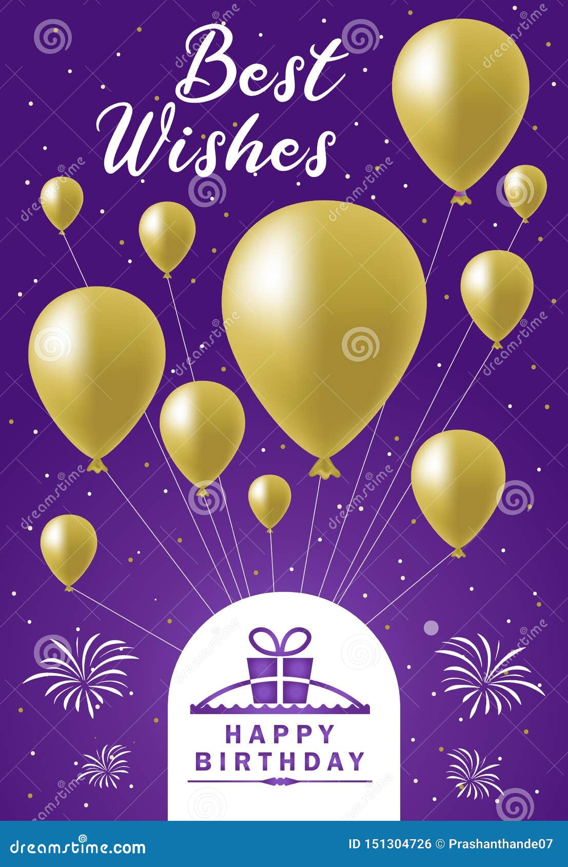 best wishes balloon happy birthday card