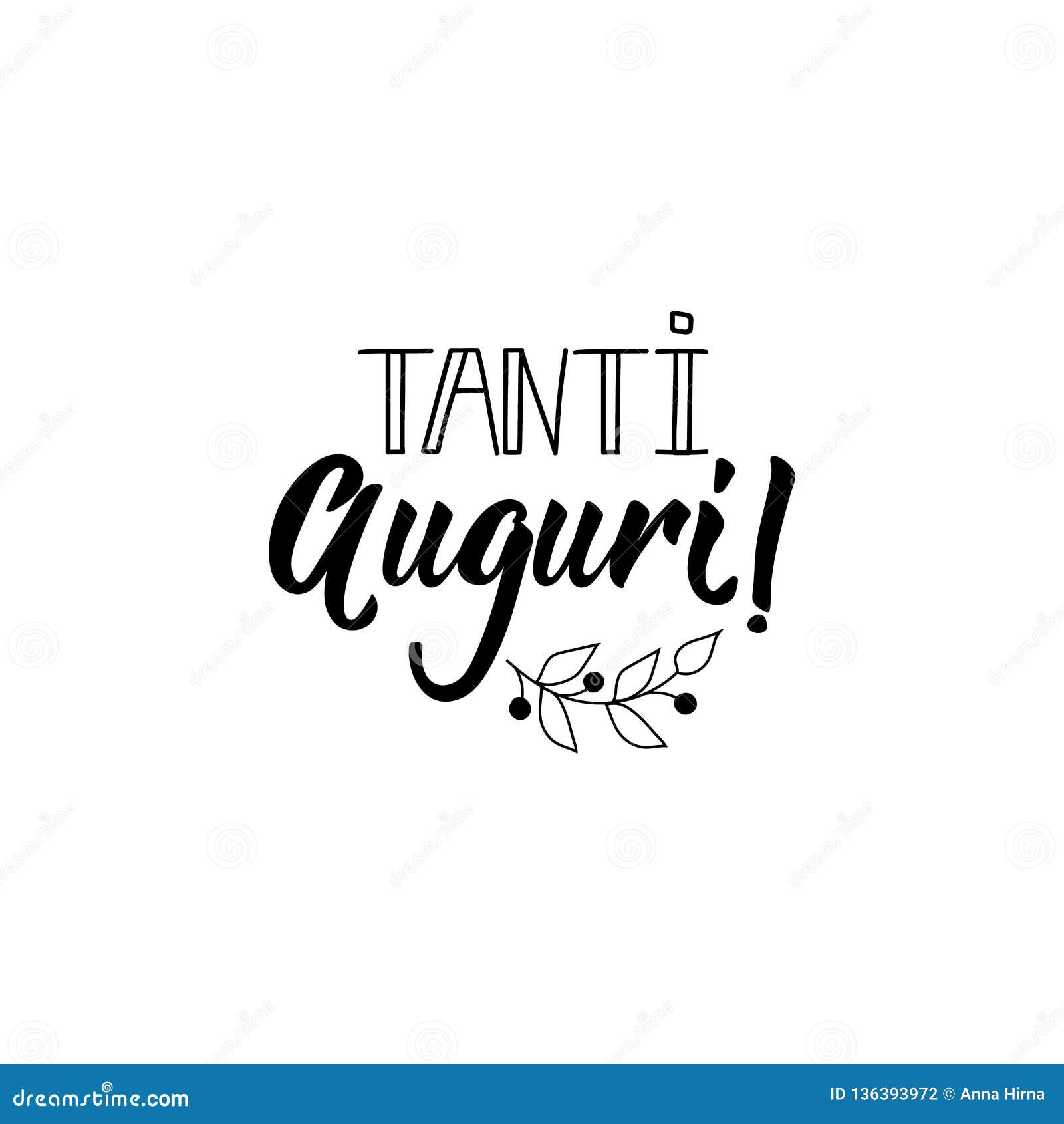 best wishes in italian. ink  with hand-drawn lettering. tanti auguri