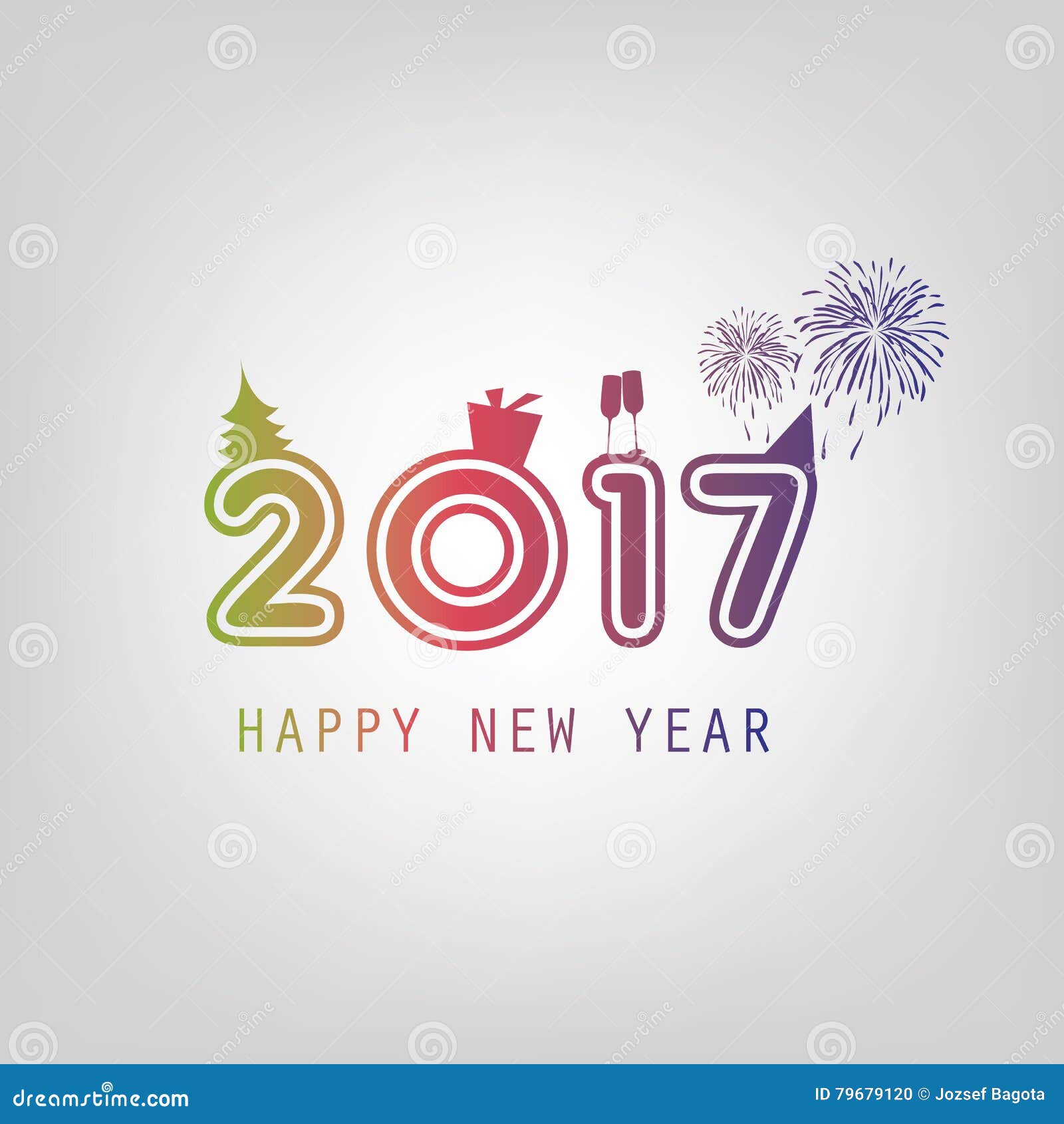 Best Wishes New Year Card Background Template 2017
