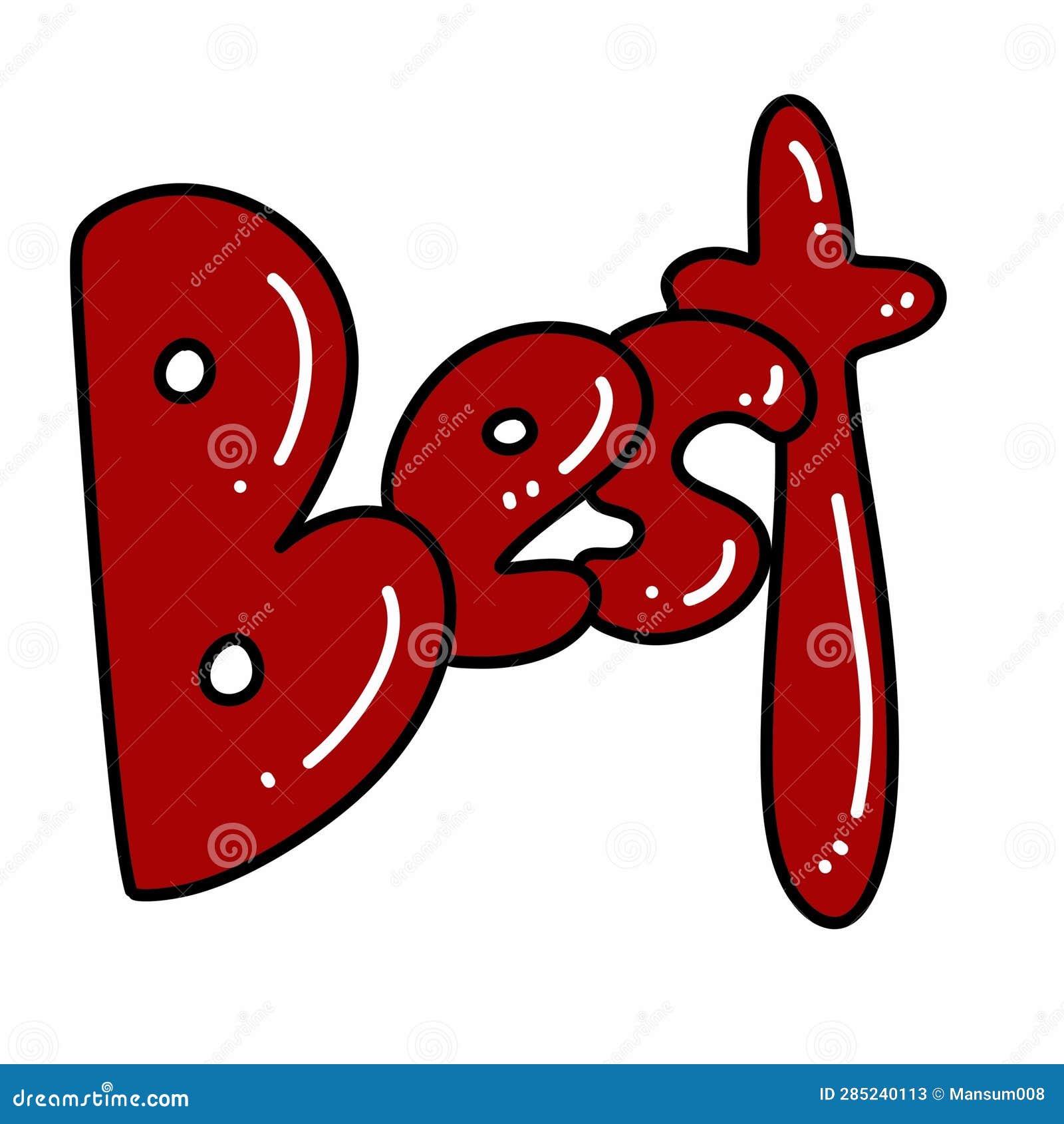 The Best Word on White Background Stock Illustration Illustration of