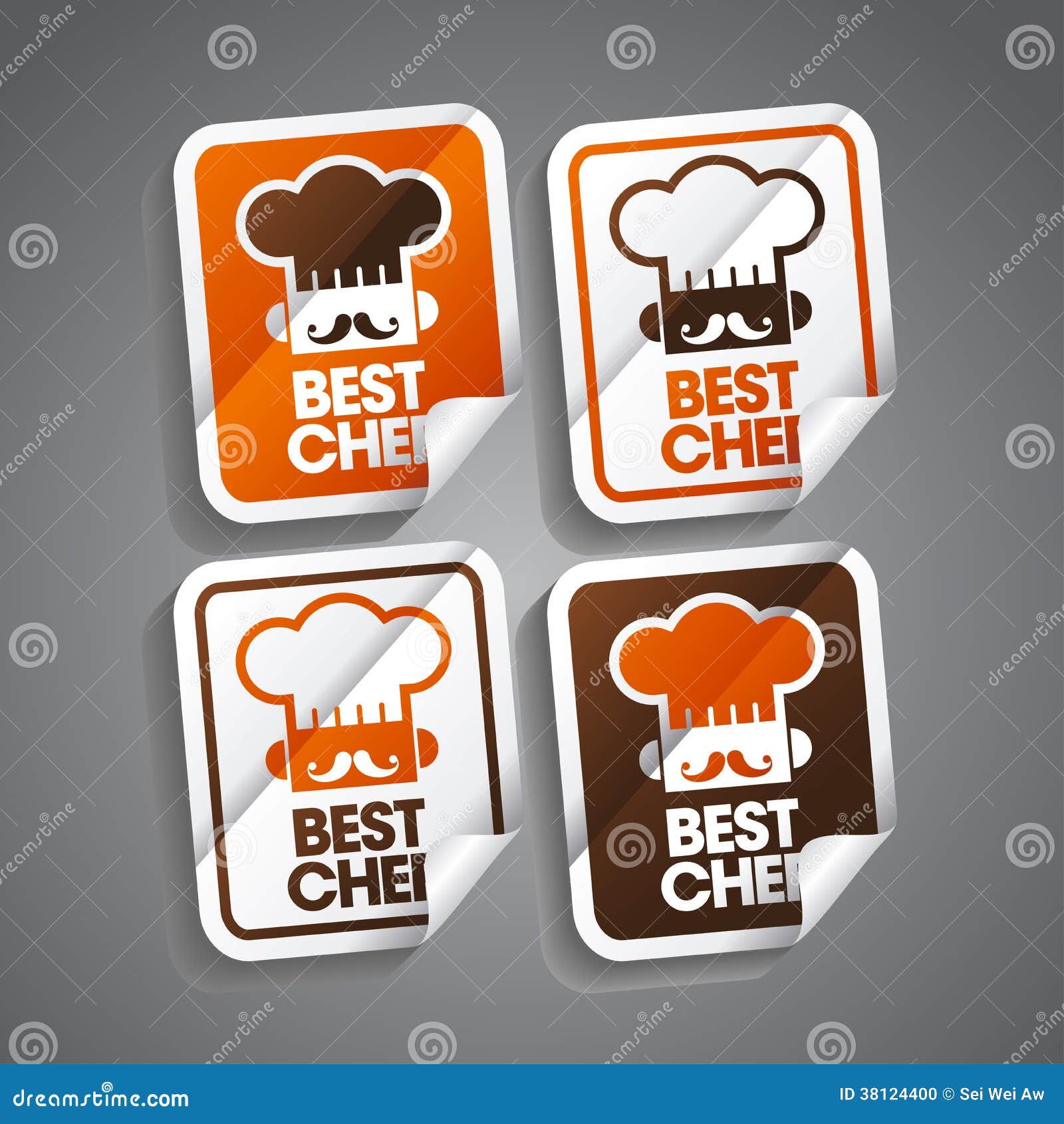 Beste Chefkok Sticker vector illustratie. Illustration of kaart 38124400