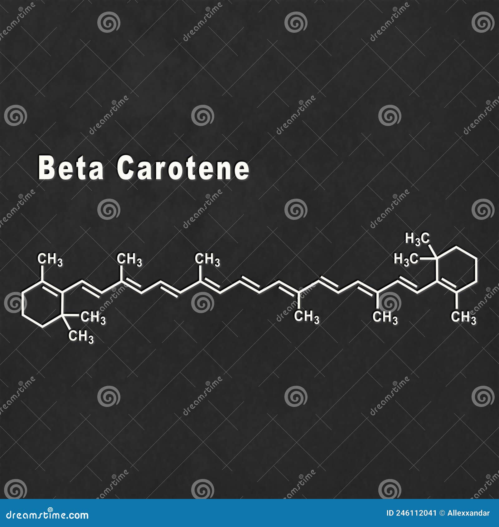 Beta Carotene, Structural Chemical Formula Stock Illustration Illustration of carotene