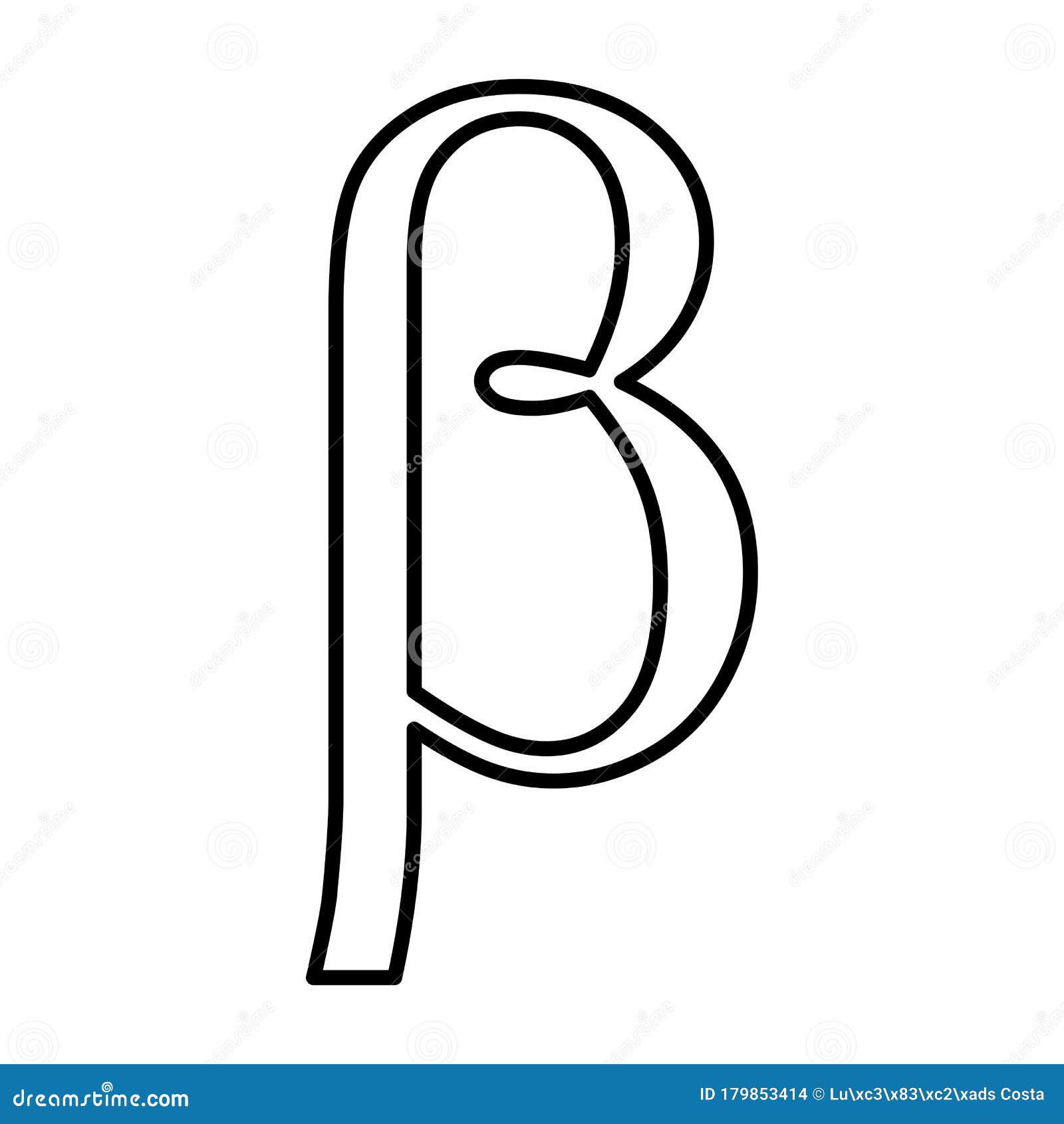 Beta Greek Symbol Small Letter Lowercase Font Icon Black Color Vector ...